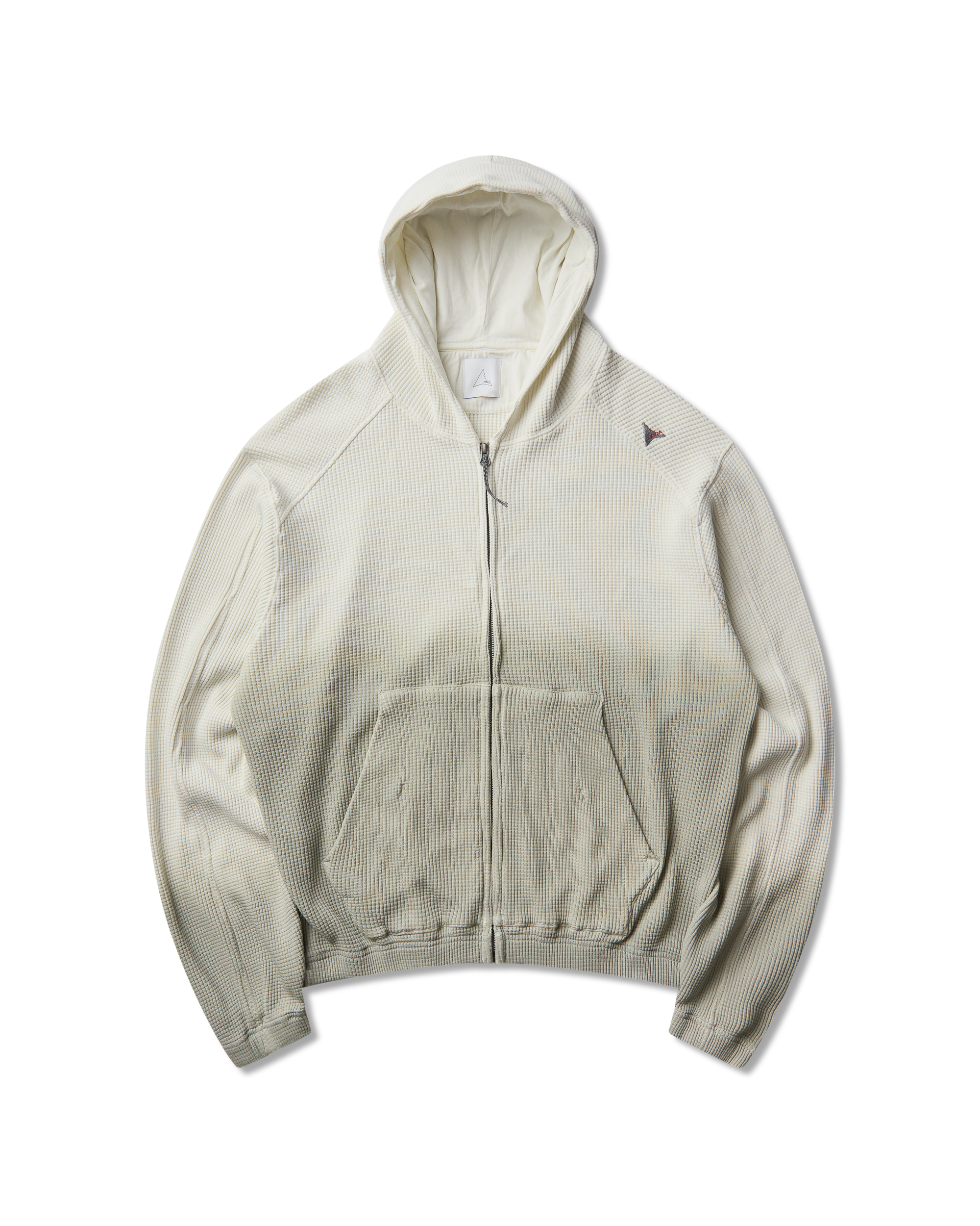 ROA Bee Sun Faded Organic Waffle Zip Up Hoodie J340278-S-White 9
