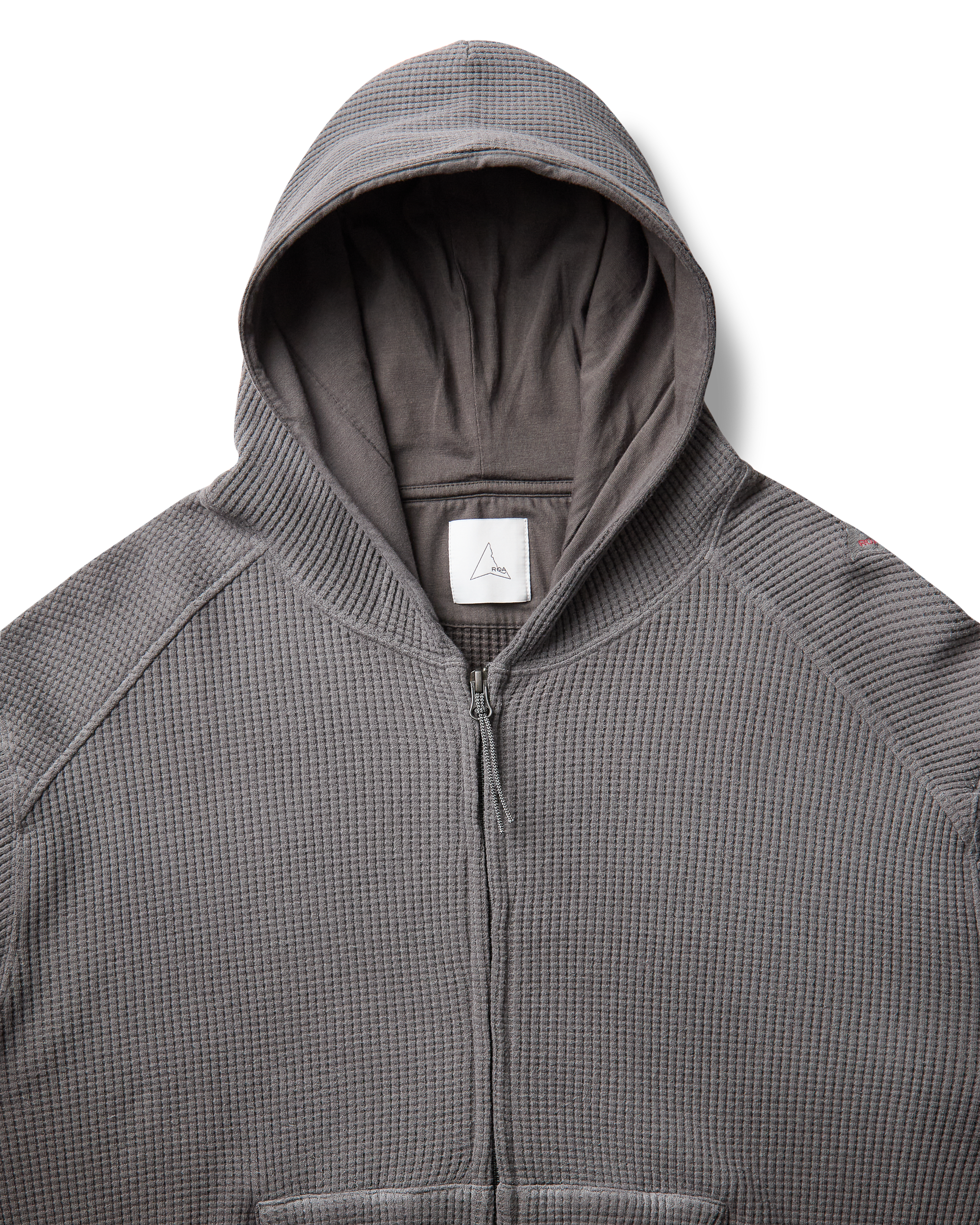 ROA Bee Sun Faded Organic Waffle Zip Up Hoodie J340279-S-Black 12