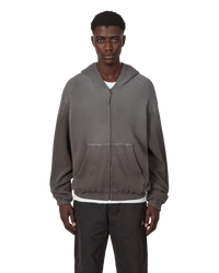 Thumbnail Bee Sun Faded Organic Waffle Zip Up Hoodie Graphite