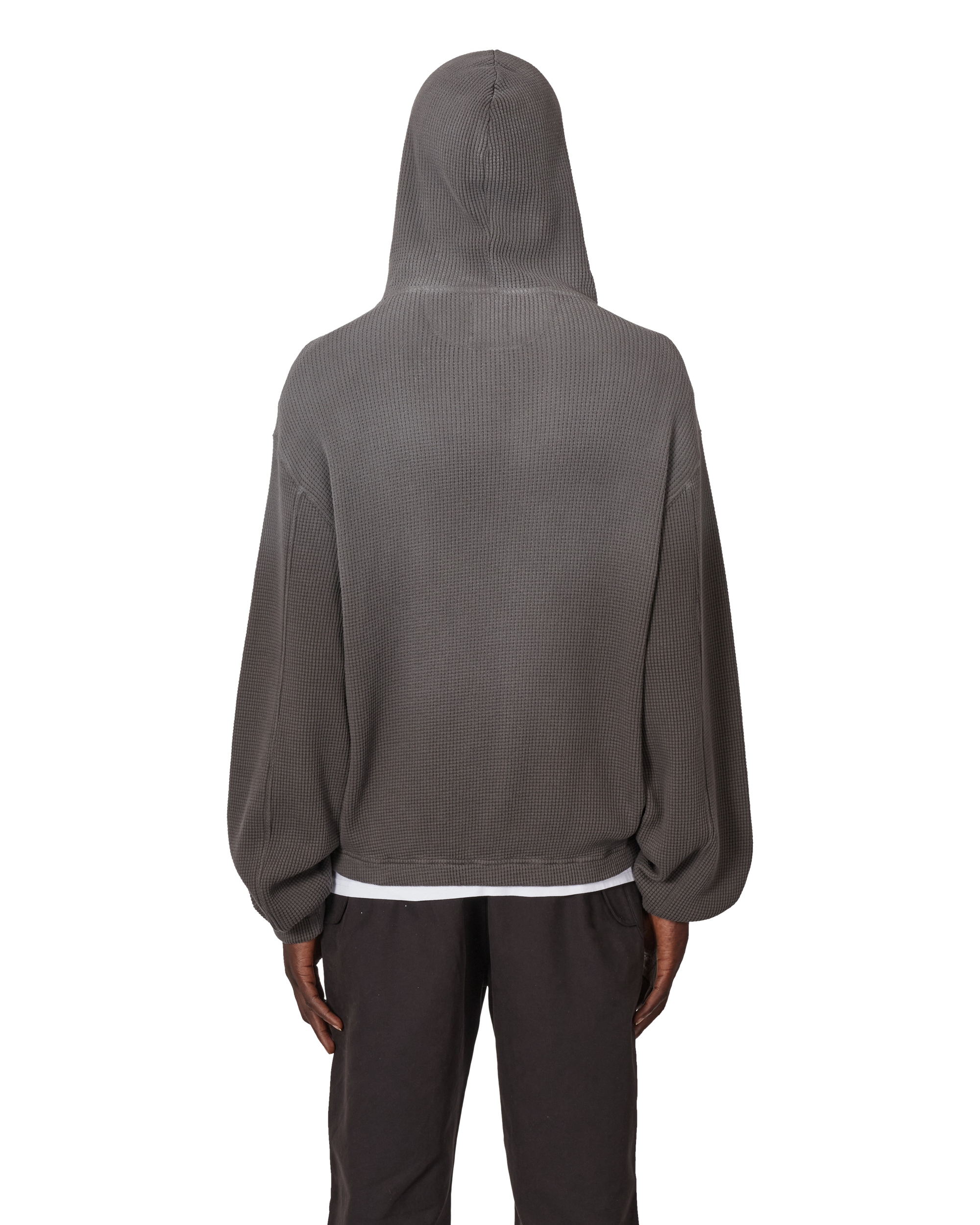 ROA Bee Sun Faded Organic Waffle Zip Up Hoodie J340279-S-Black 3