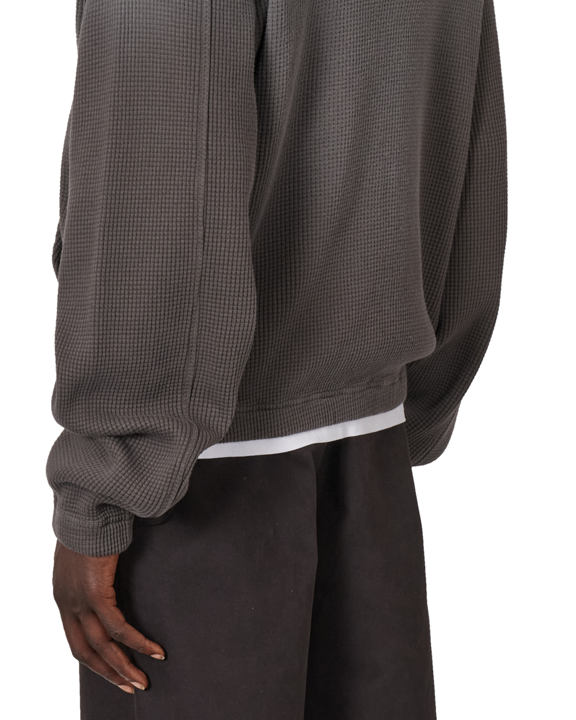 ROA Bee Sun Faded Organic Waffle Zip Up Hoodie J340279-S-Black 8