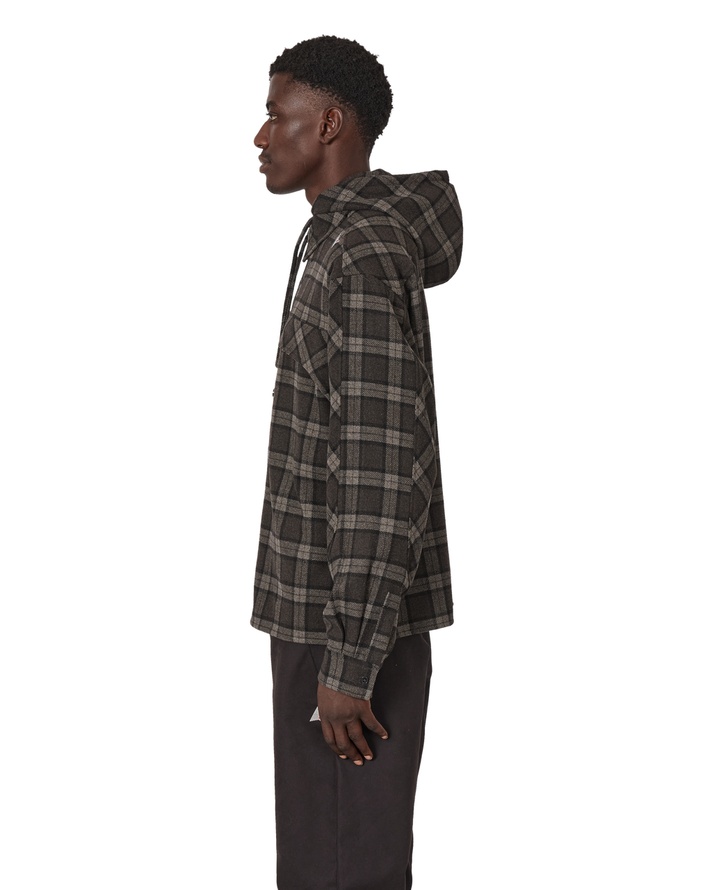 ROA Logger Wool Check Long Sleeve Shirt J341009-S-Black front