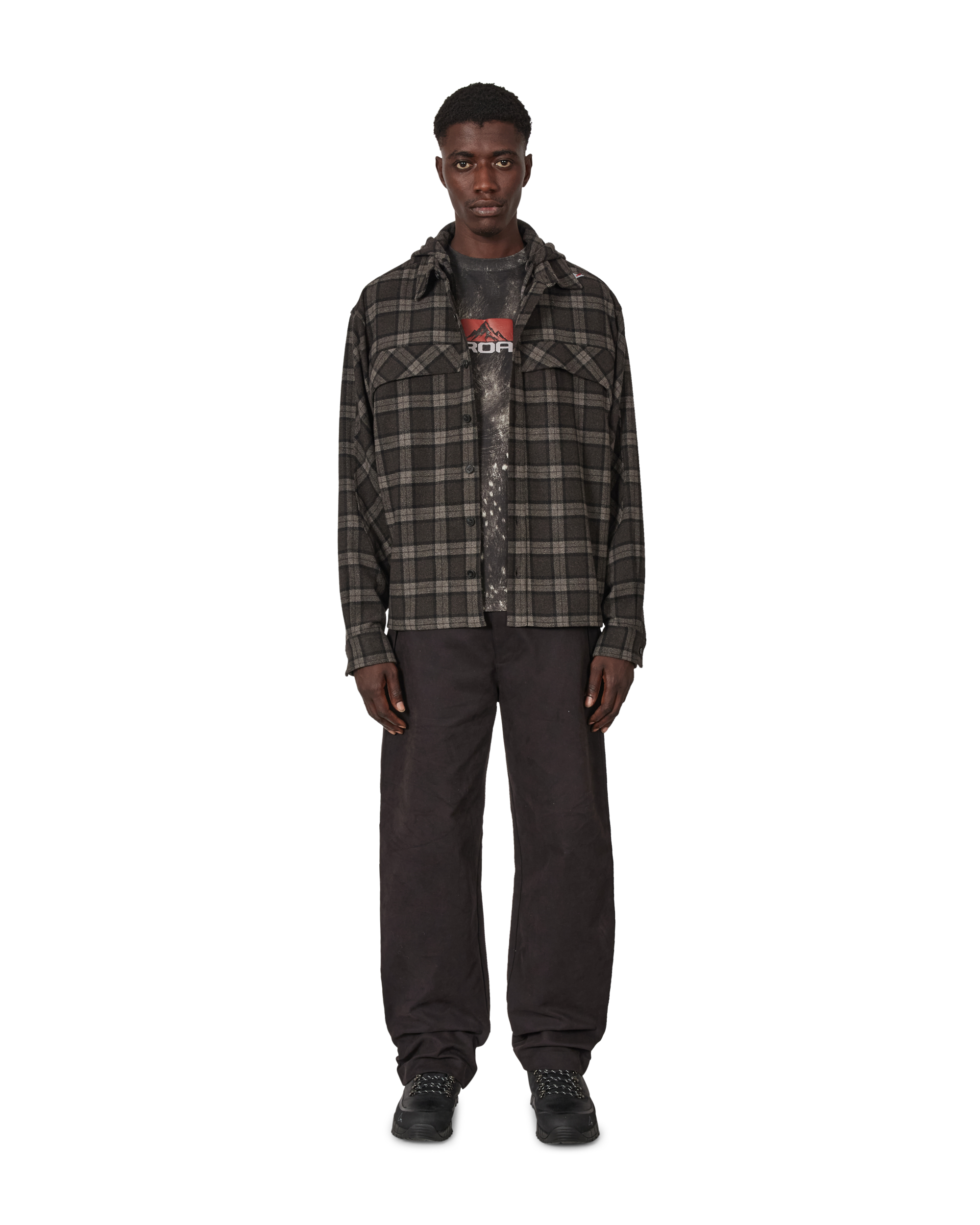 ROA Logger Wool Check Long Sleeve Shirt J341009-S-Black 3