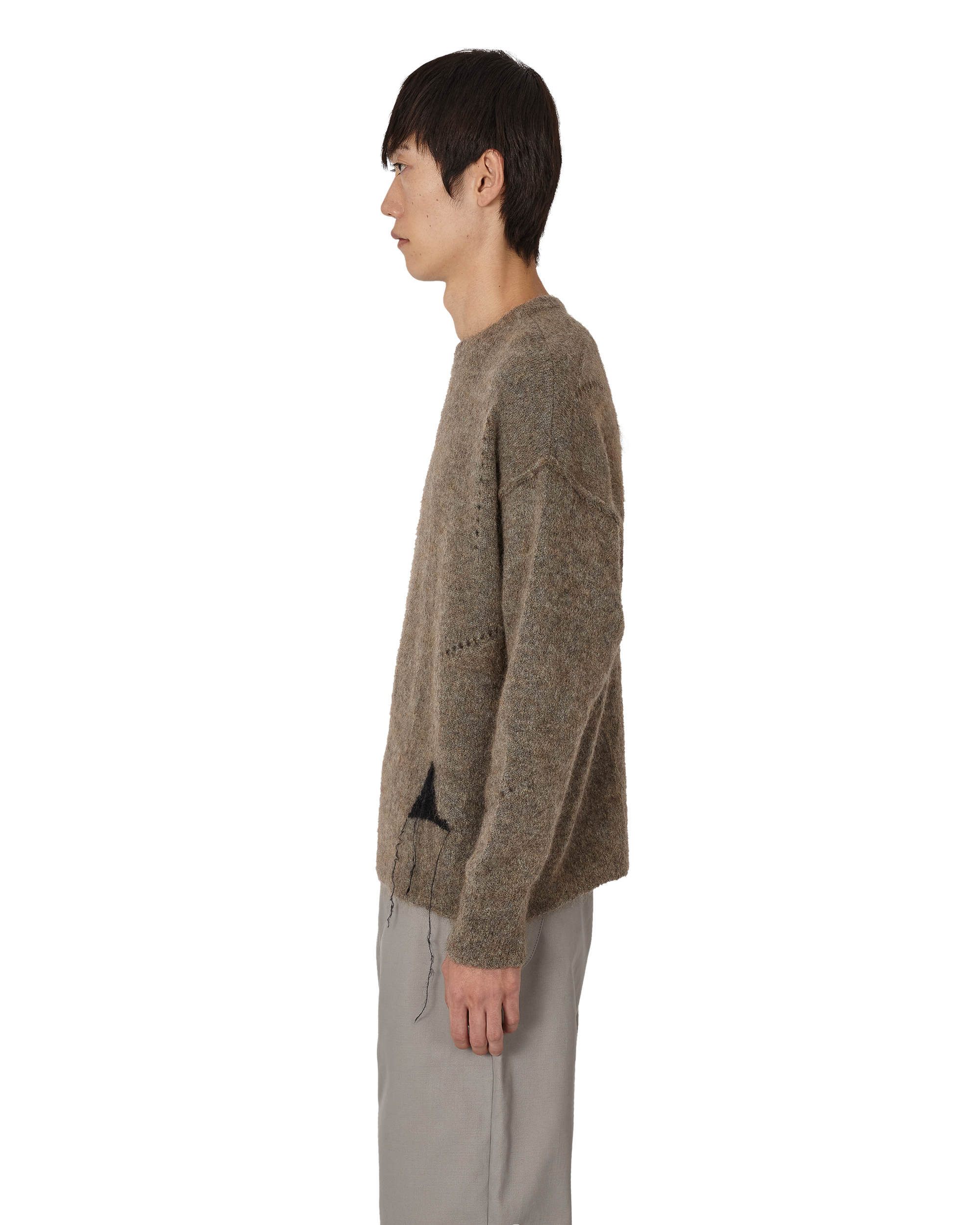 ROA Dropstitch Mohair Knit Crewneck J345228-L-Beige 2