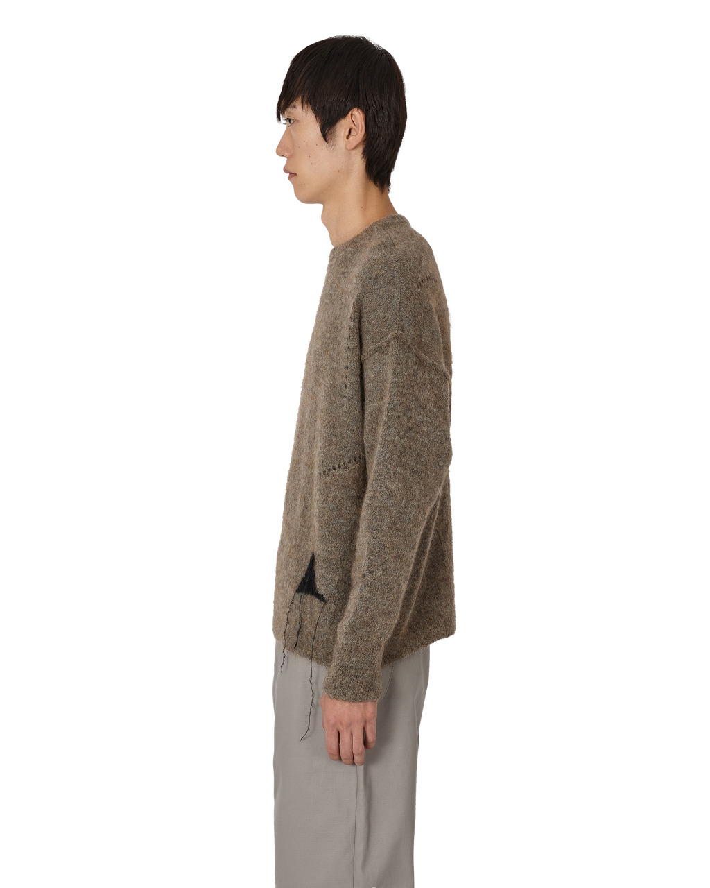 ROA Dropstitch Mohair Knit Crewneck J345228-L-Beige front