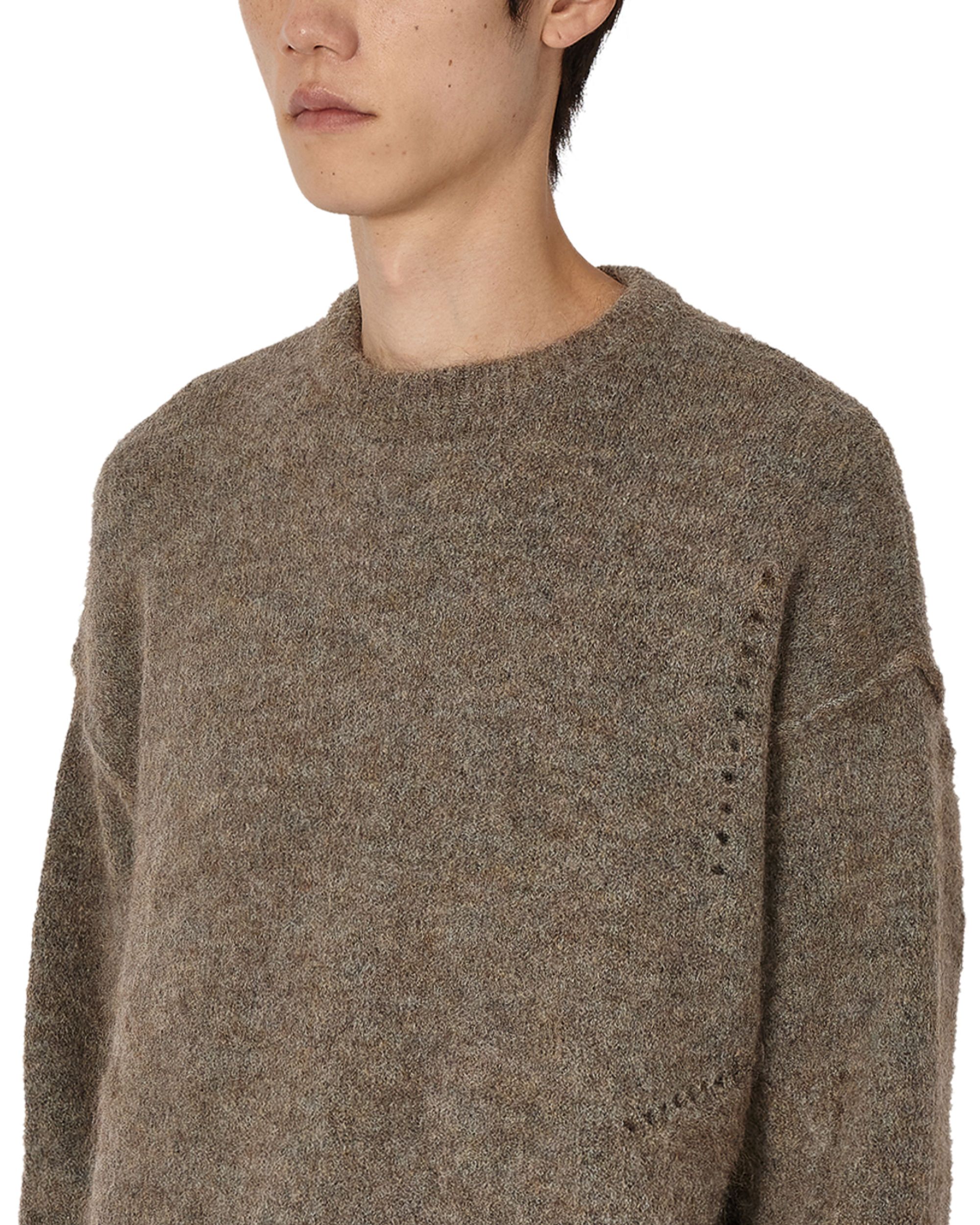 ROA Dropstitch Mohair Knit Crewneck J345228-L-Beige 5