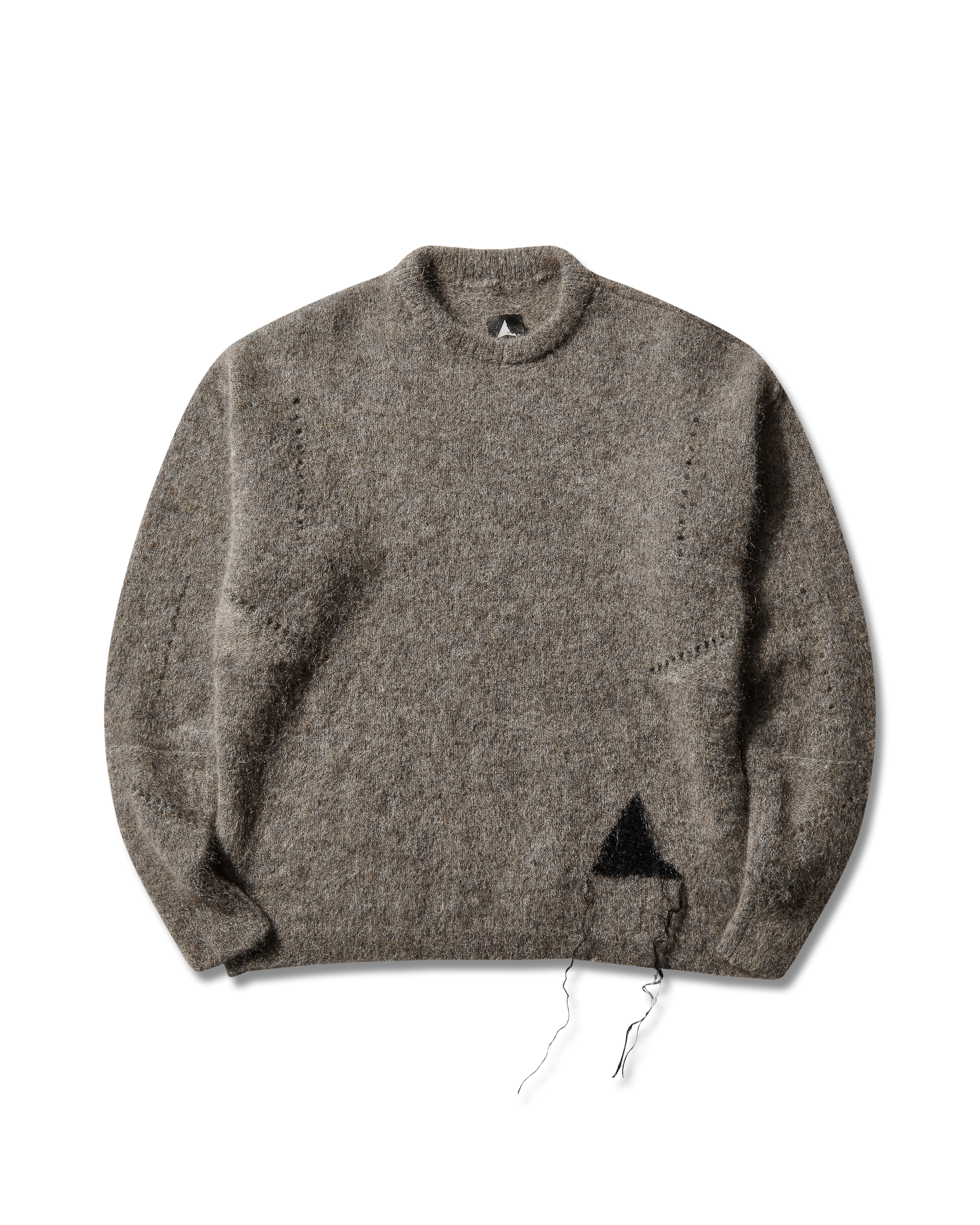 ROA Dropstitch Mohair Knit Crewneck J345228-S-Beige front