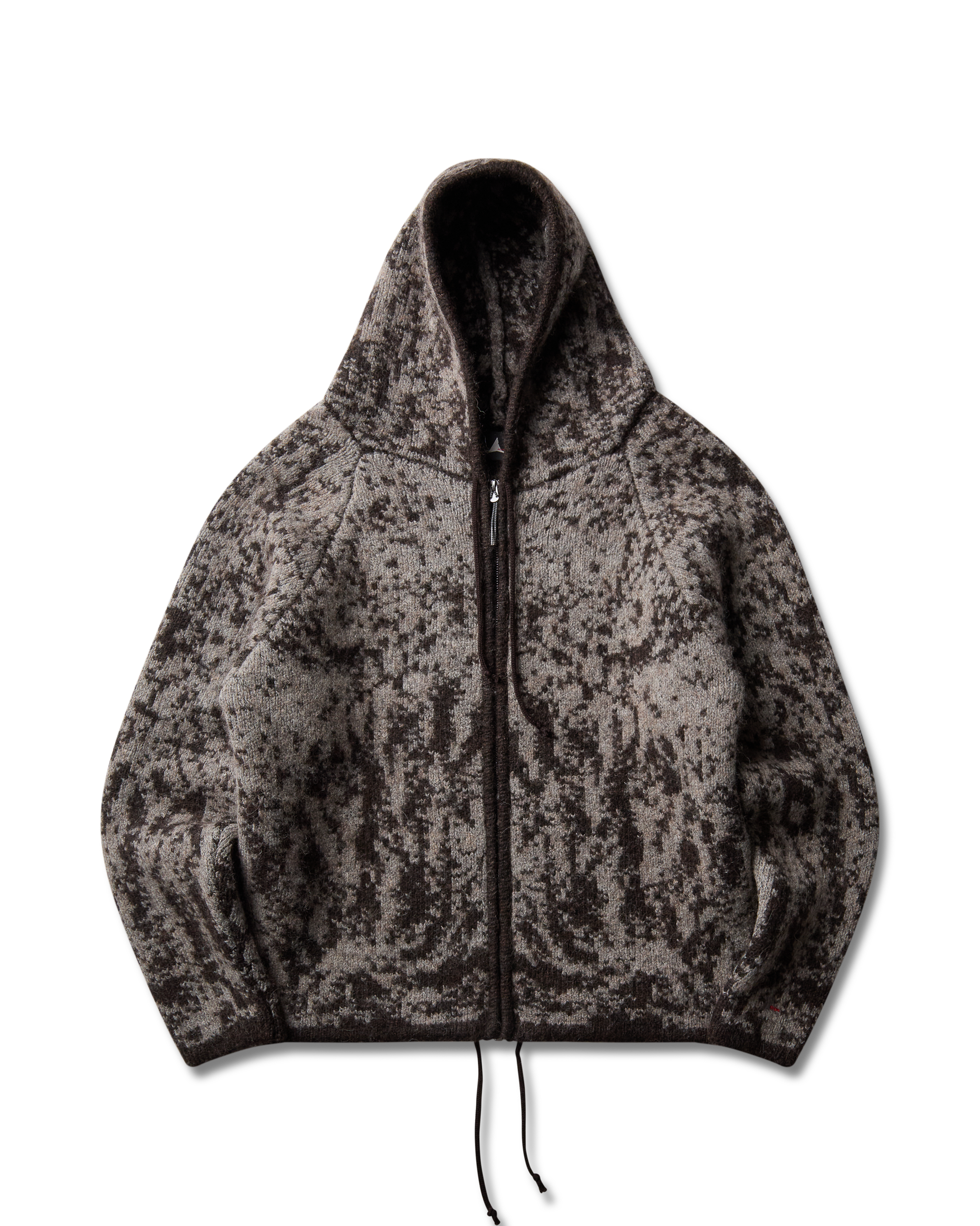 ROA Shrub Felted Knit Zip Up J345229-S-Brown front