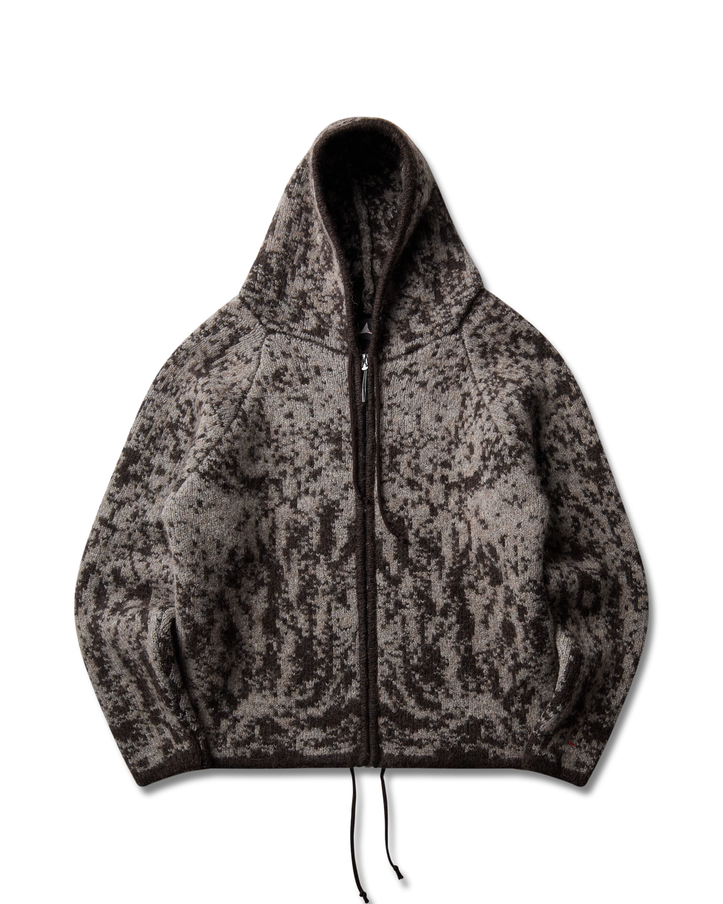 ROA Shrub Felted Knit Zip Up J345229-S-Brown front