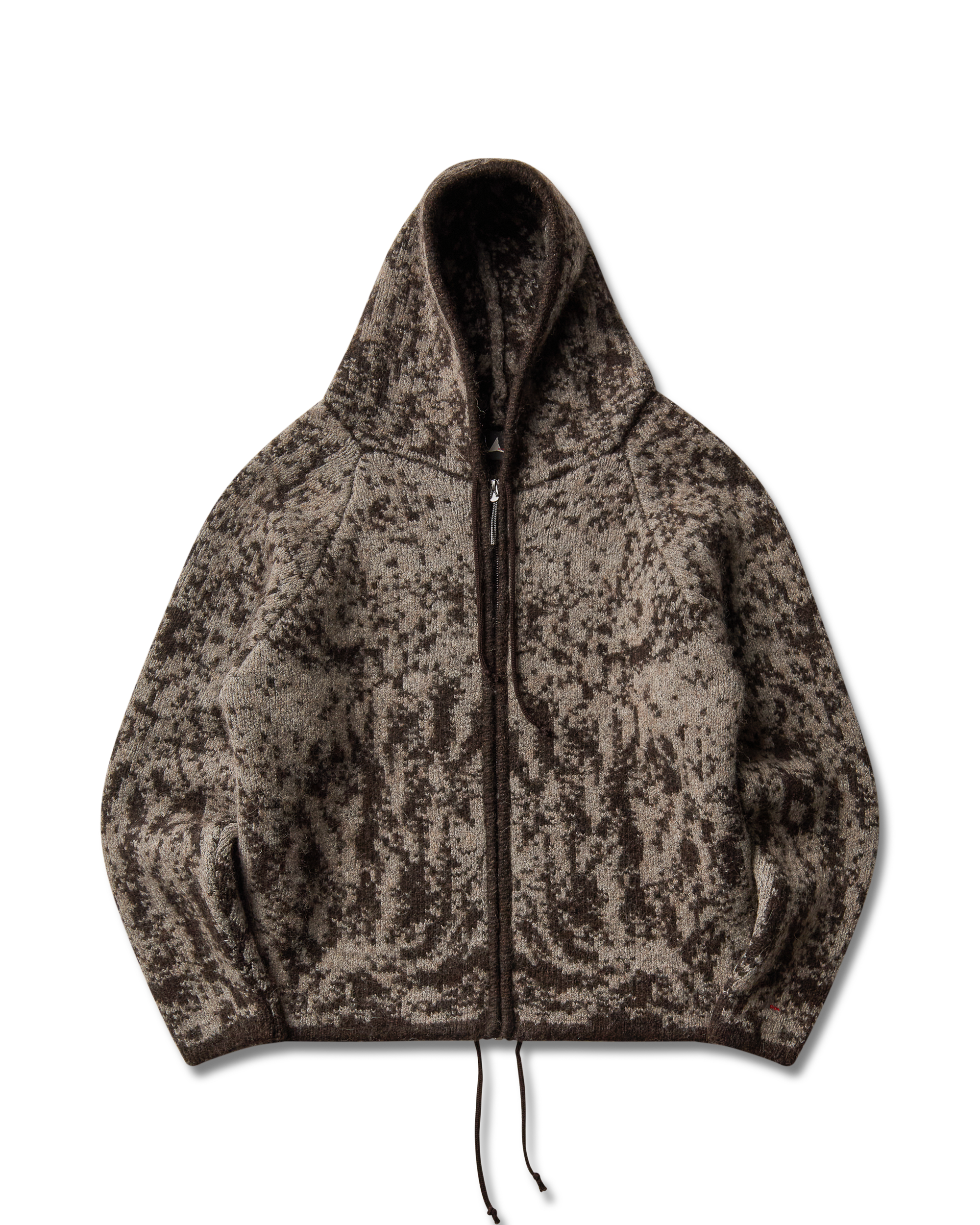 ROA Shrub Felted Knit Zip Up J345229-S-Brown 9