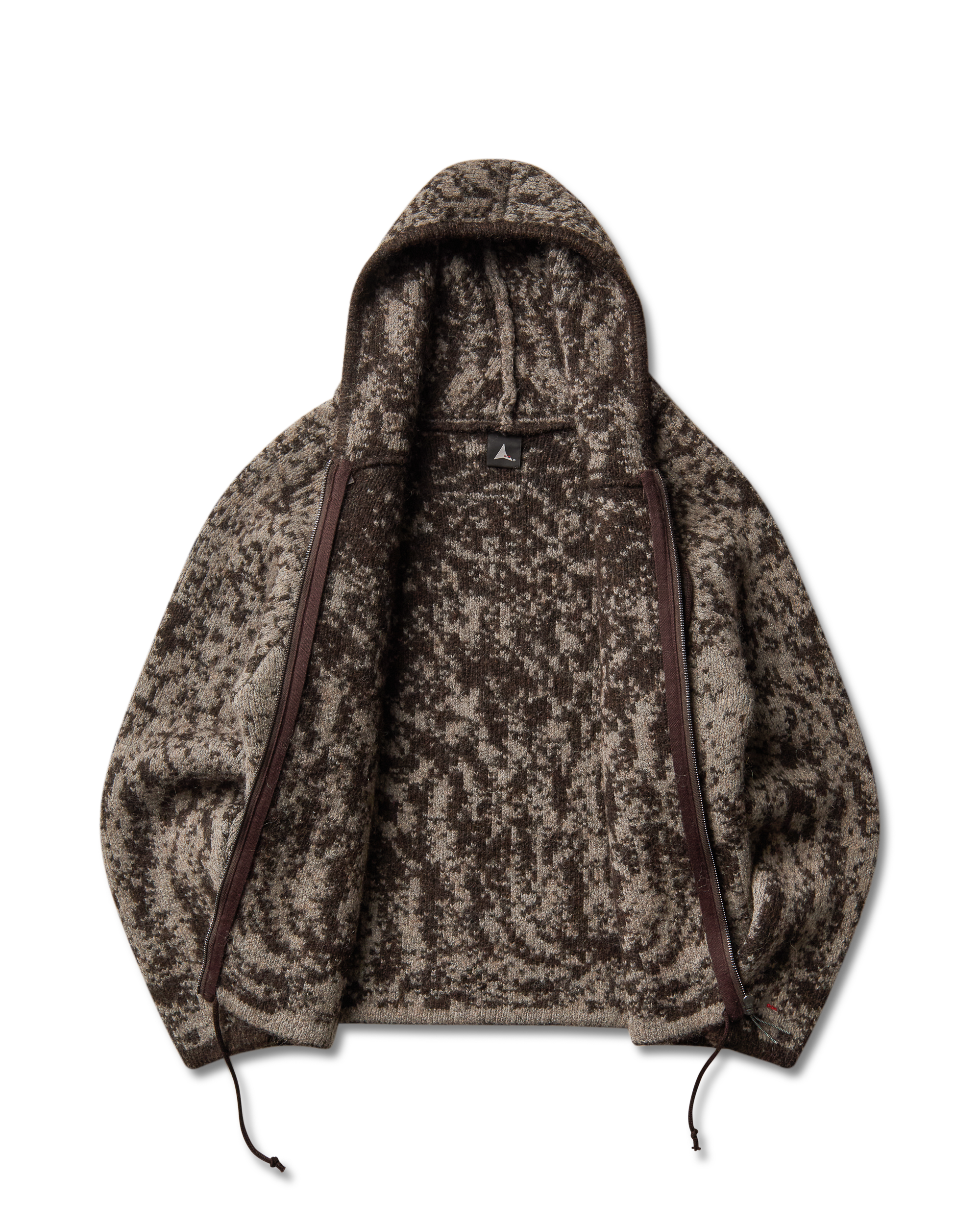 ROA Shrub Felted Knit Zip Up J345229-S-Brown 11