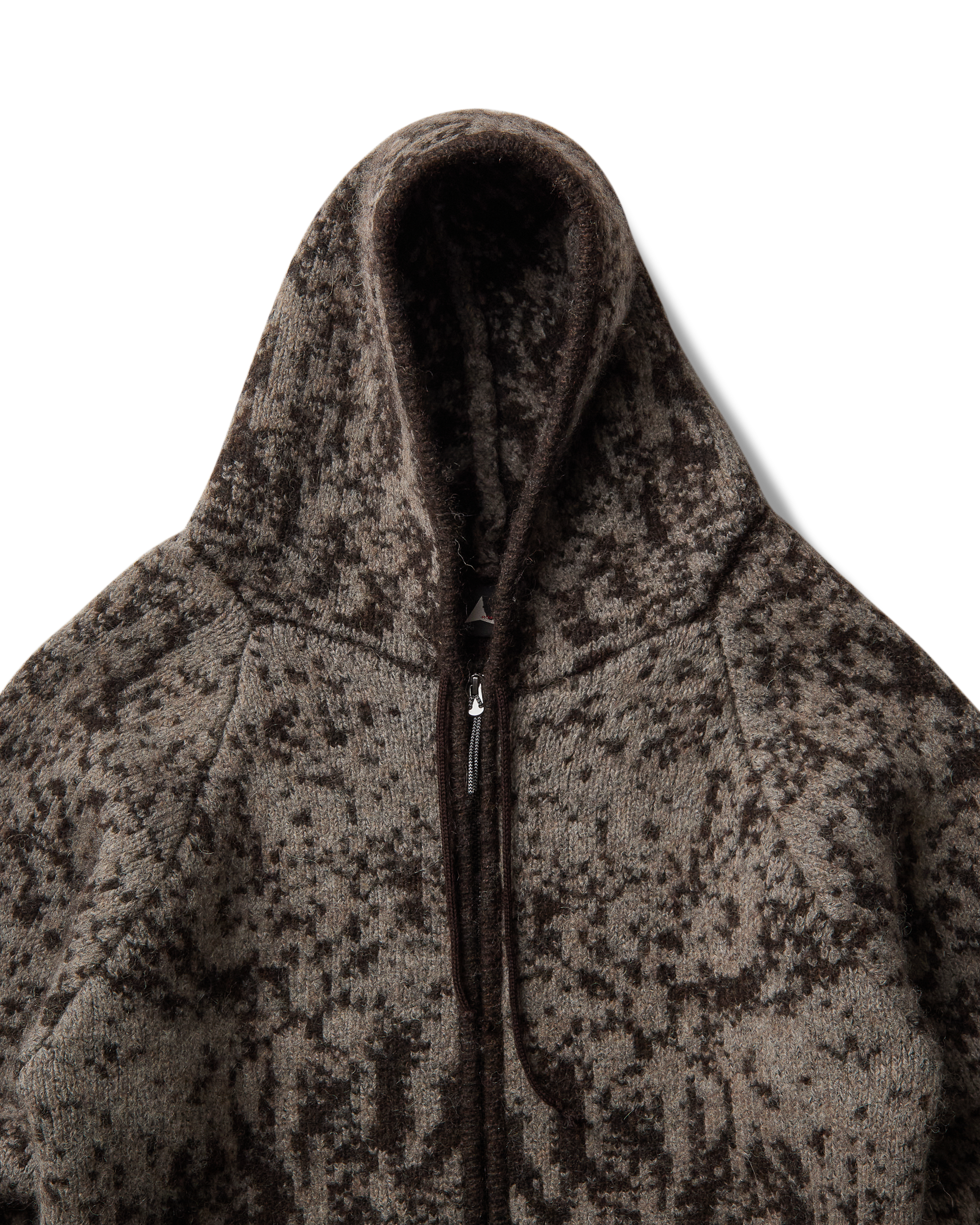ROA Shrub Felted Knit Zip Up J345229-S-Brown 12