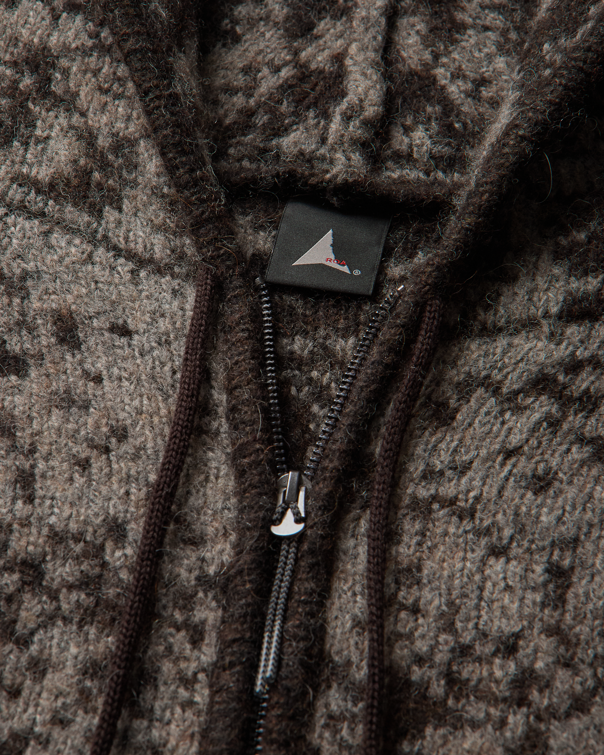 ROA Shrub Felted Knit Zip Up J345229-S-Brown 13