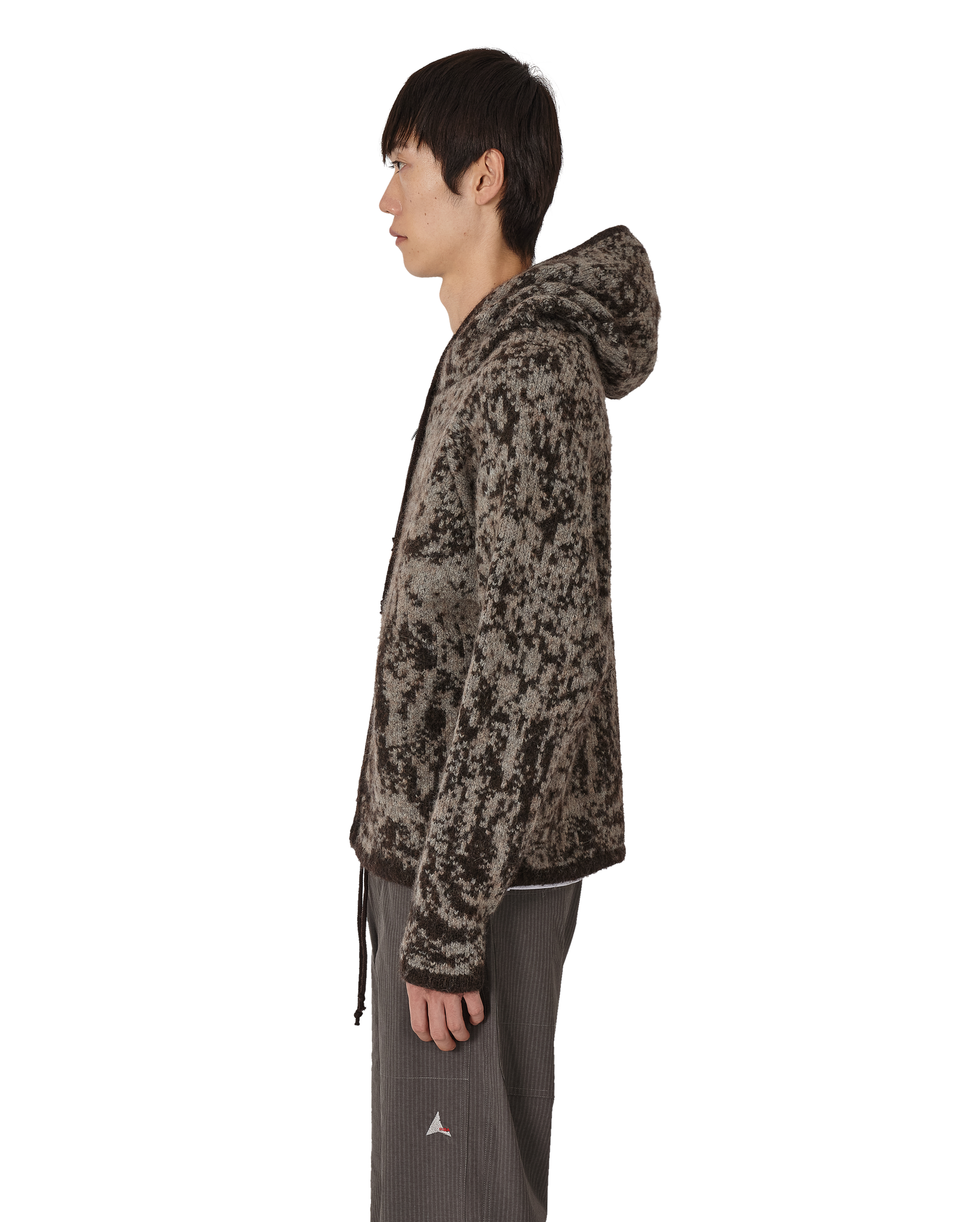 ROA Shrub Felted Knit Zip Up J345229-S-Brown 2