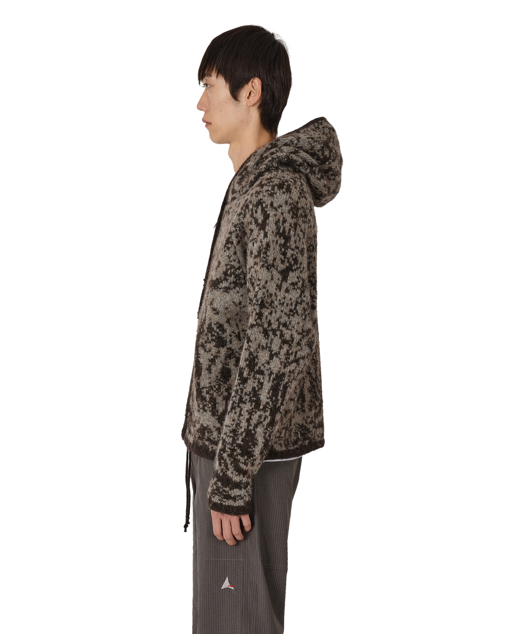 ROA Shrub Felted Knit Zip Up J345229-S-Brown front