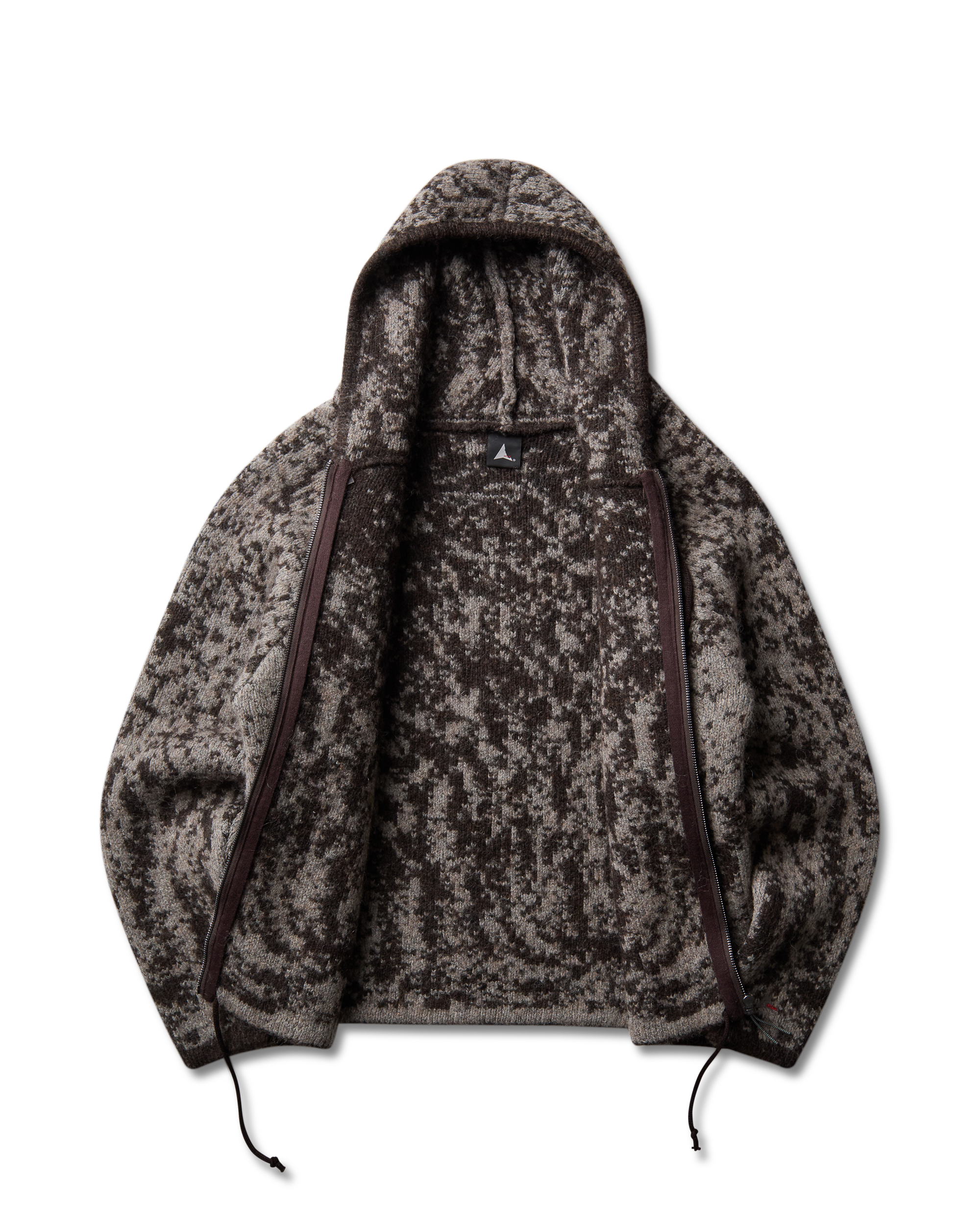ROA Shrub Felted Knit Zip Up J345229-S-Brown 3