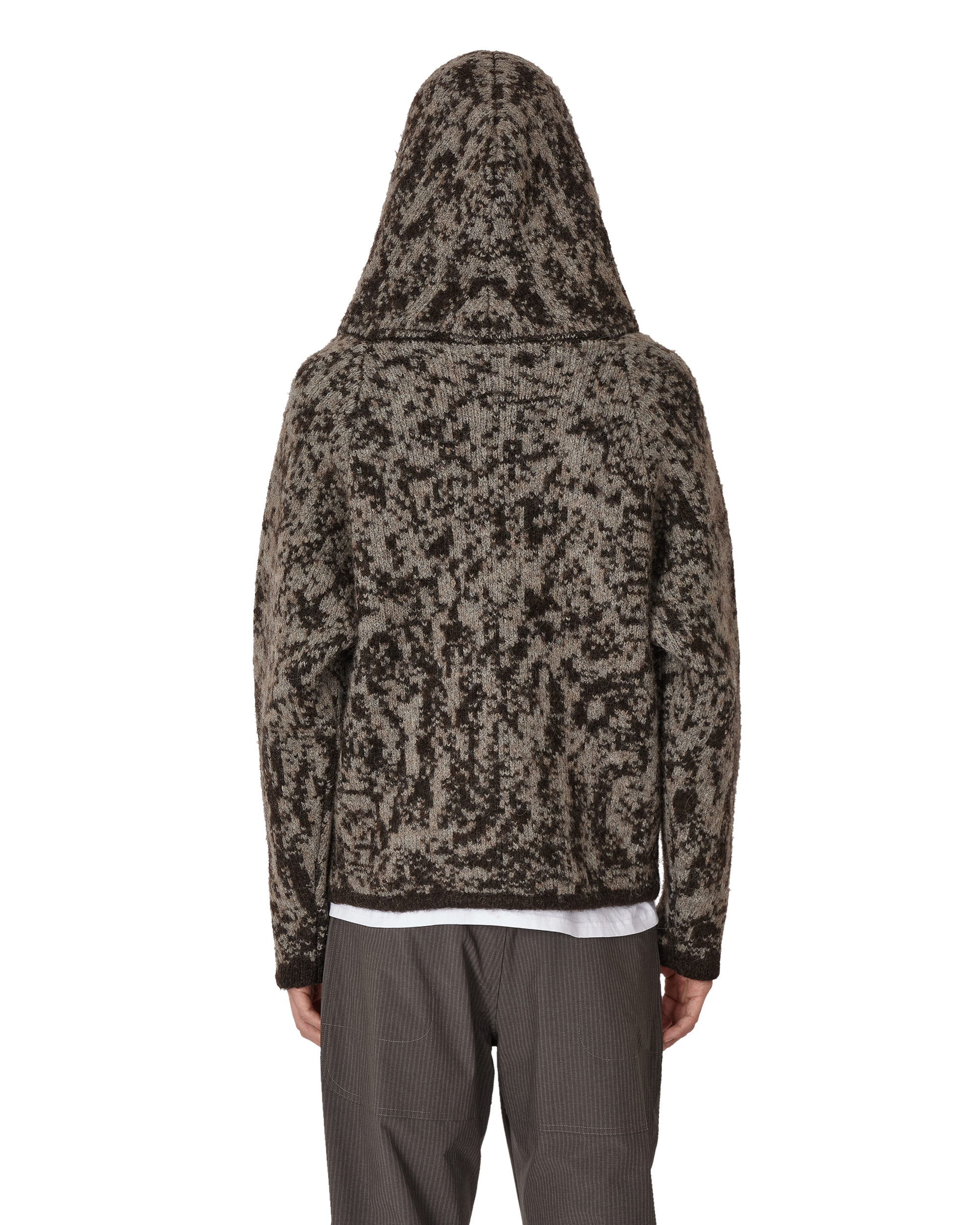 ROA Shrub Felted Knit Zip Up J345229-S-Brown 3