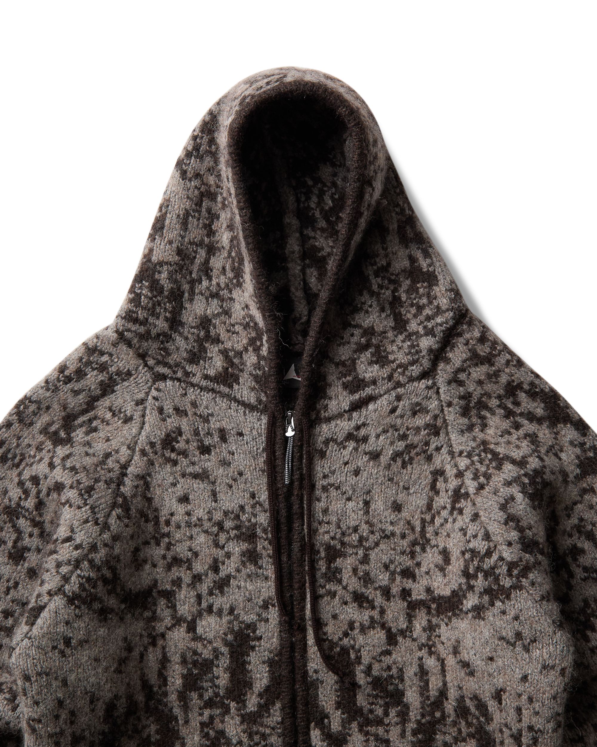 ROA Shrub Felted Knit Zip Up J345229-S-Brown 4