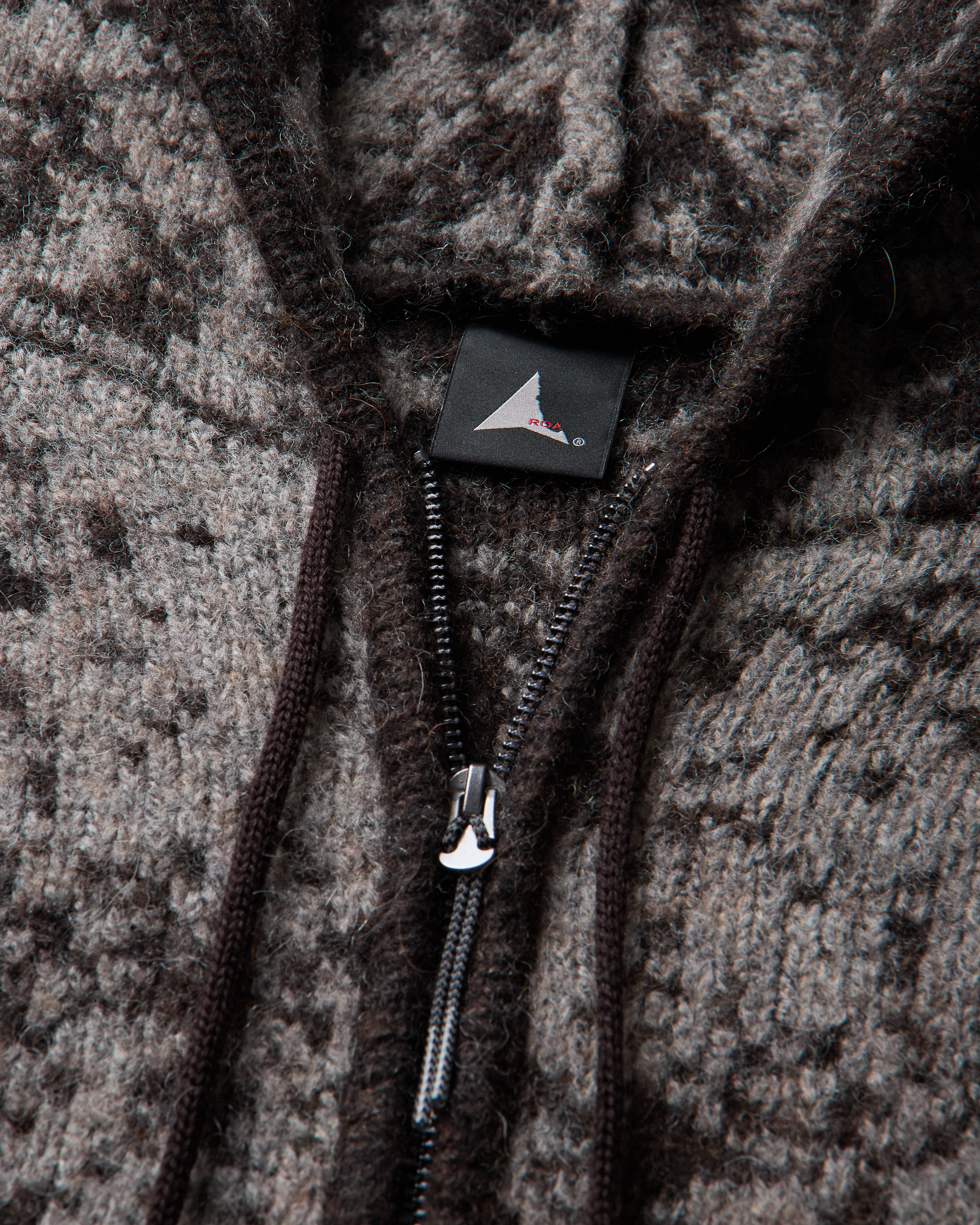 ROA Shrub Felted Knit Zip Up J345229-S-Brown 5