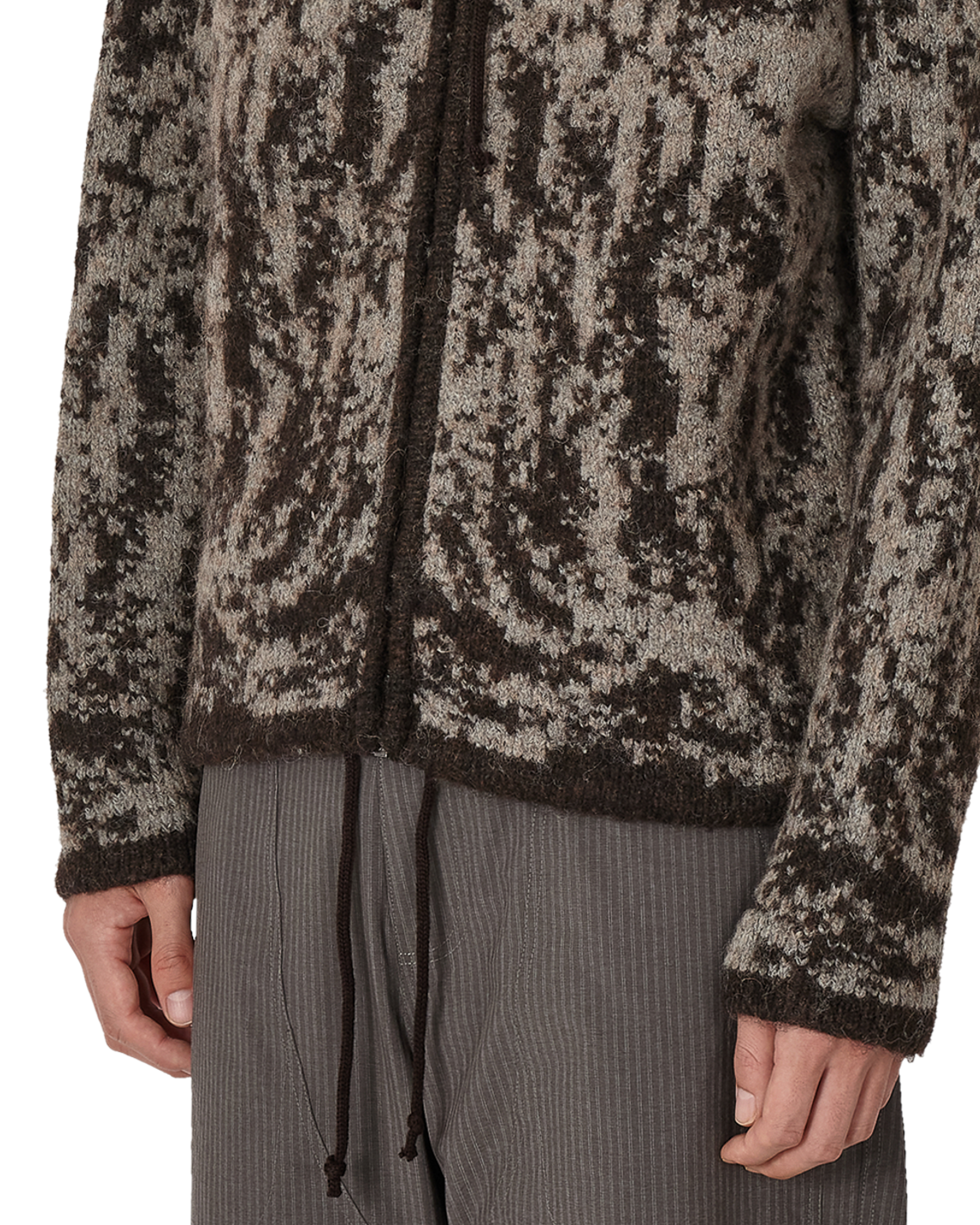 ROA Shrub Felted Knit Zip Up J345229-S-Brown 6