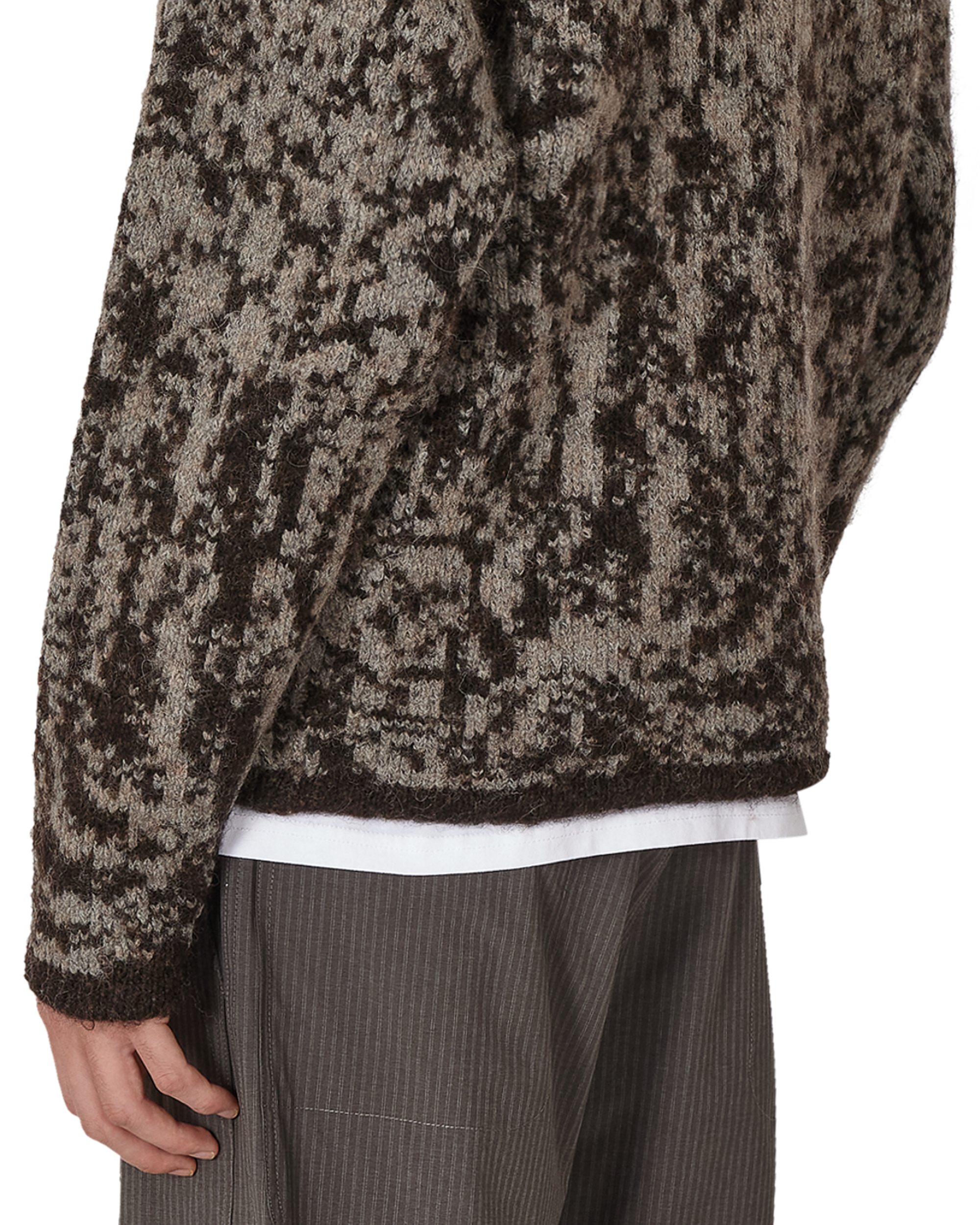 ROA Shrub Felted Knit Zip Up J345229-S-Brown 8