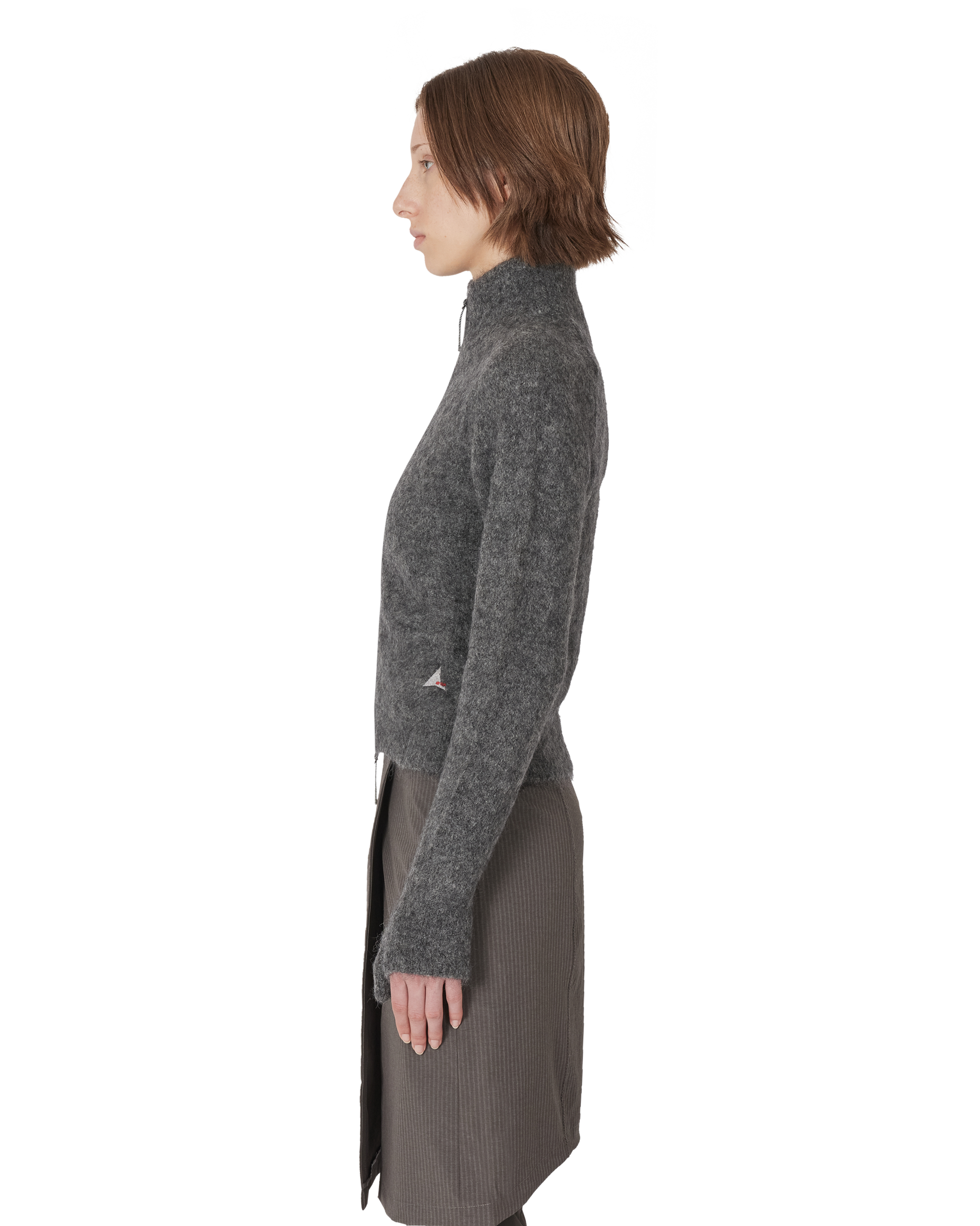 ROA Tasna Mohair Zip Up Sweater J345230-XS-Grey 2
