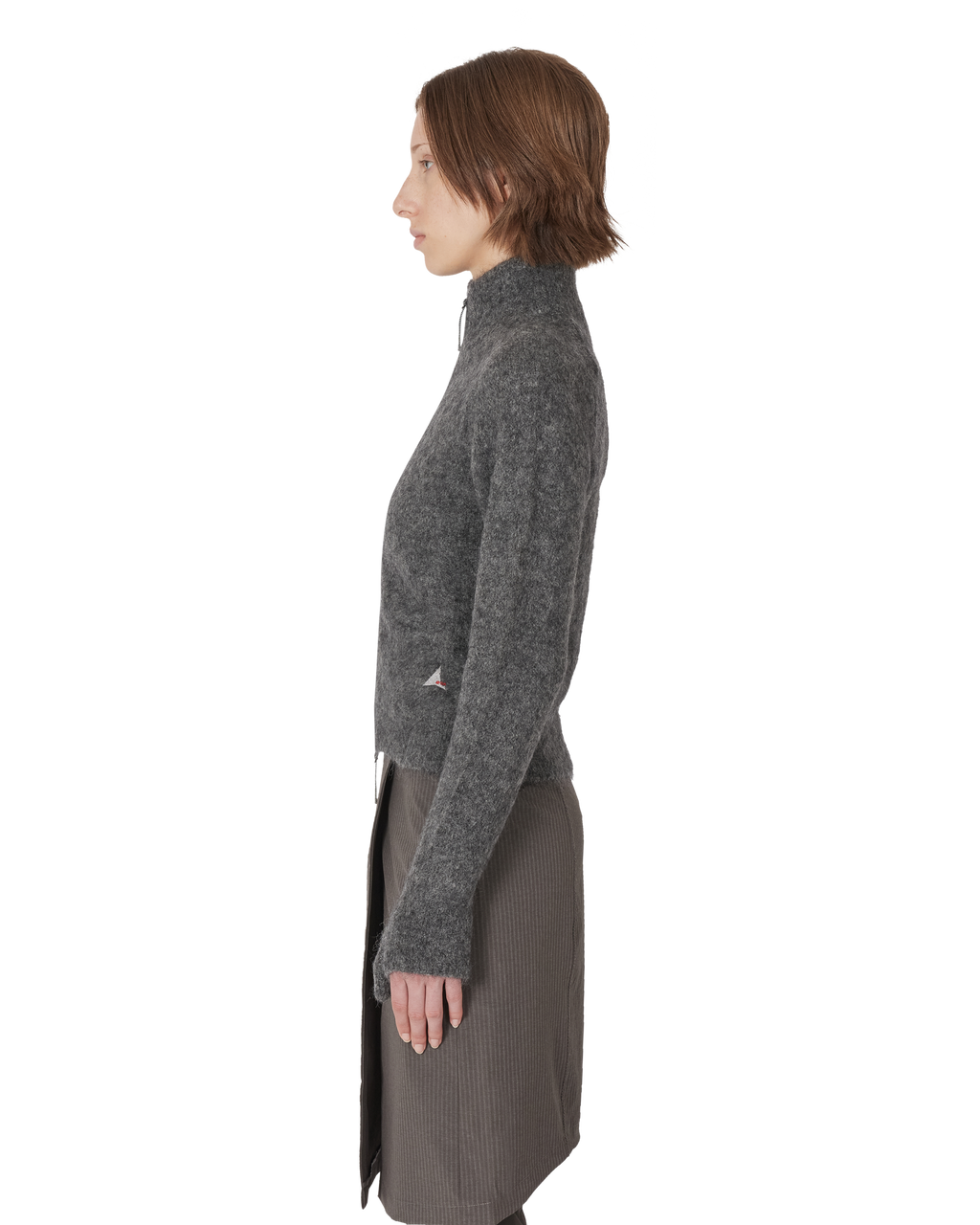 ROA Tasna Mohair Zip Up Sweater J345230-XS-Grey front