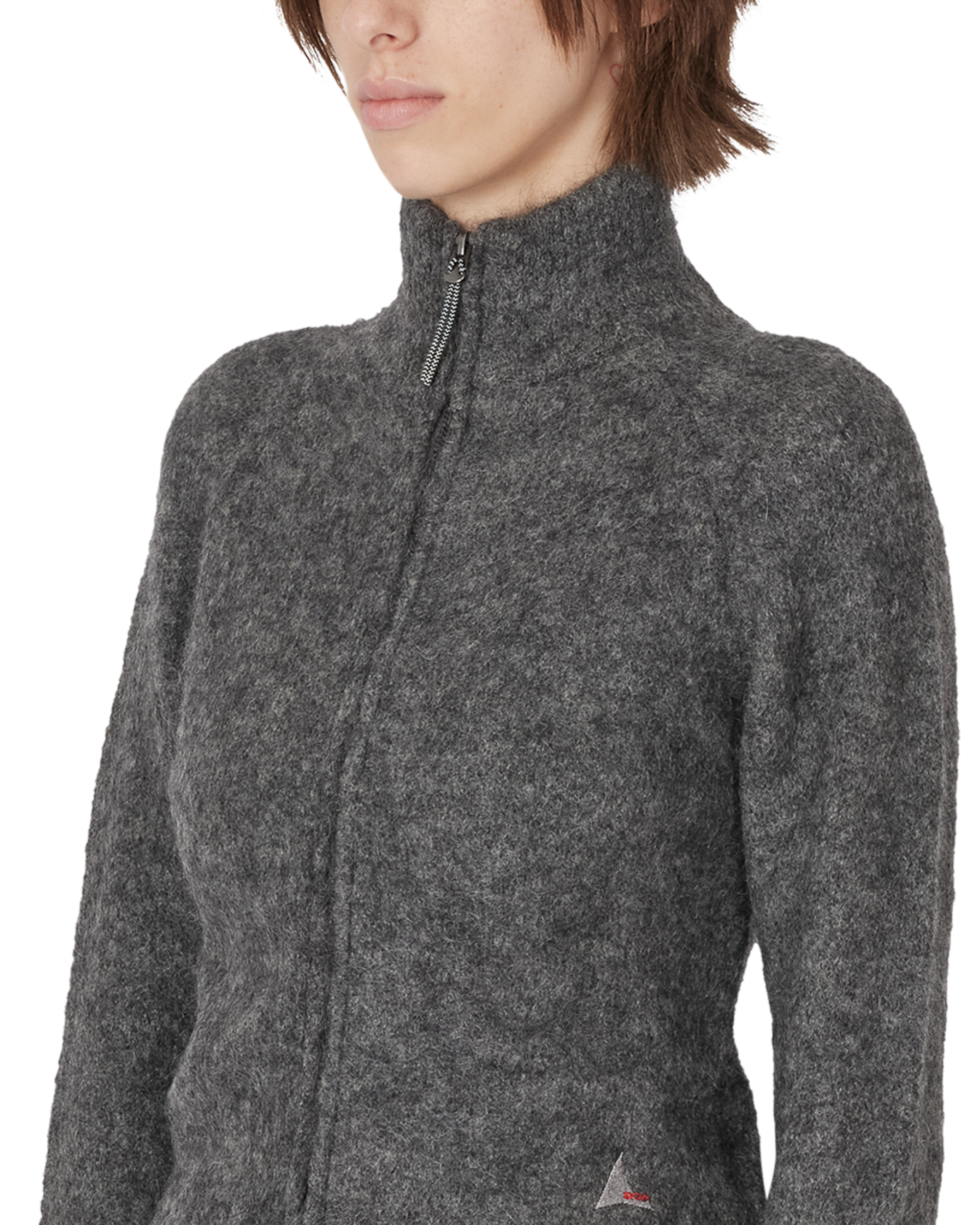 ROA Tasna Mohair Zip Up Sweater J345230-XS-Grey 5