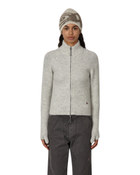 Thumbnail Tasna Mohair Zip Up Sweater Dirty White