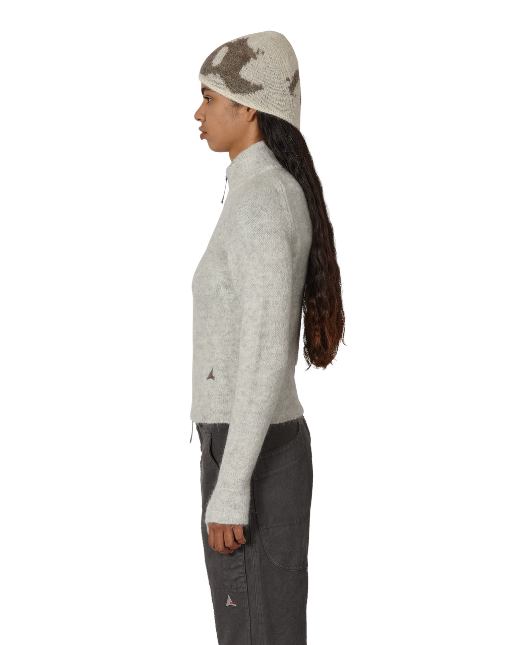 ROA Tasna Mohair Zip Up Sweater J345231-XS-White front