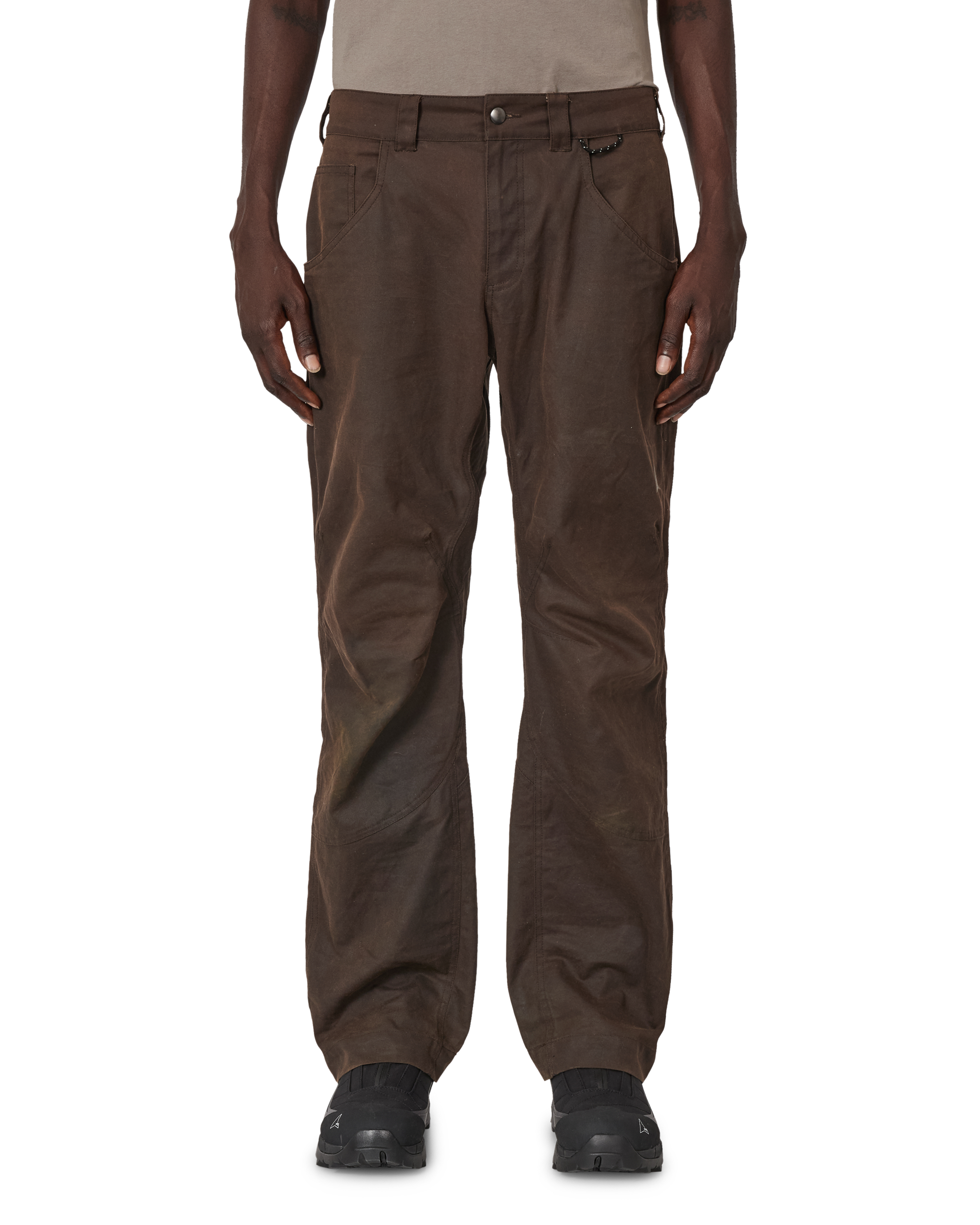ROA Crimp Shaped Waxed Cotton Pants J345775-XS-Brown front