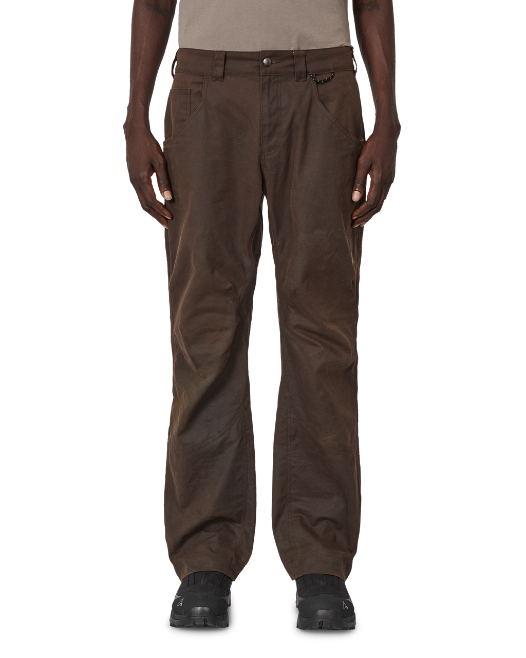 ROA Crimp Shaped Waxed Cotton Pants J345775-XS-Brown front