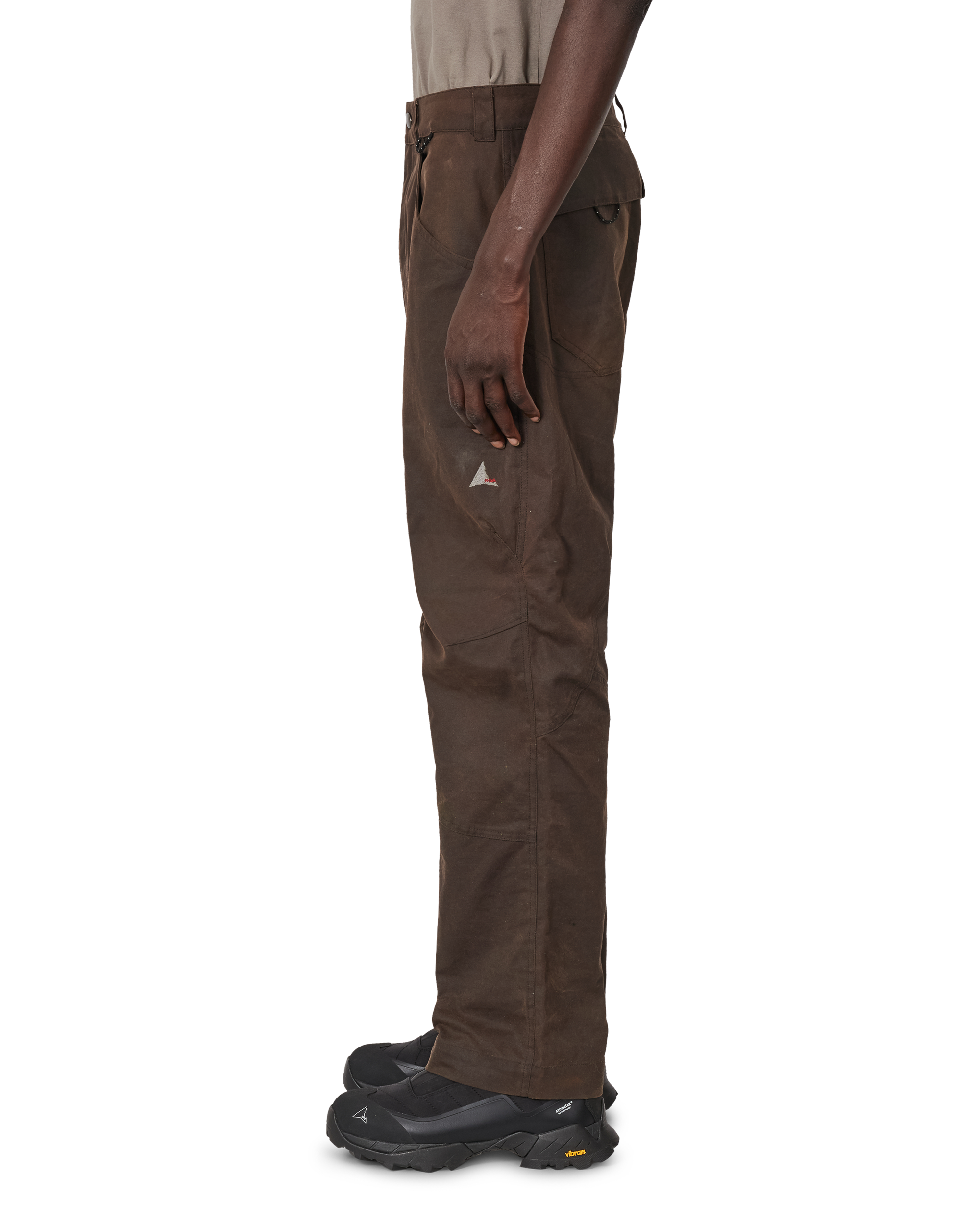 ROA Crimp Shaped Waxed Cotton Pants J345775-XS-Brown 2