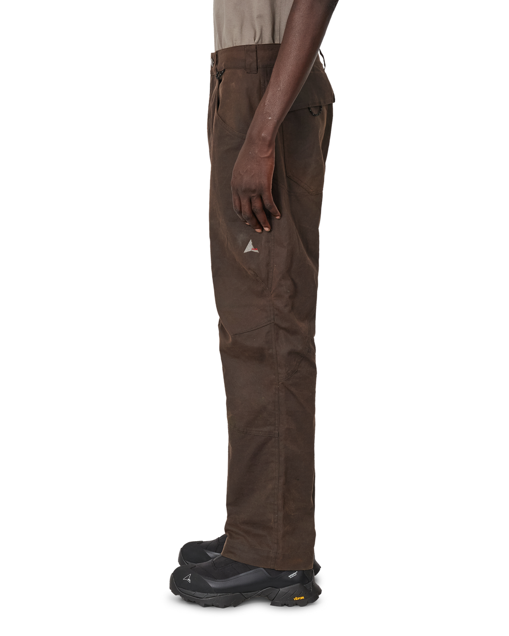 ROA Crimp Shaped Waxed Cotton Pants J345775-XS-Brown front