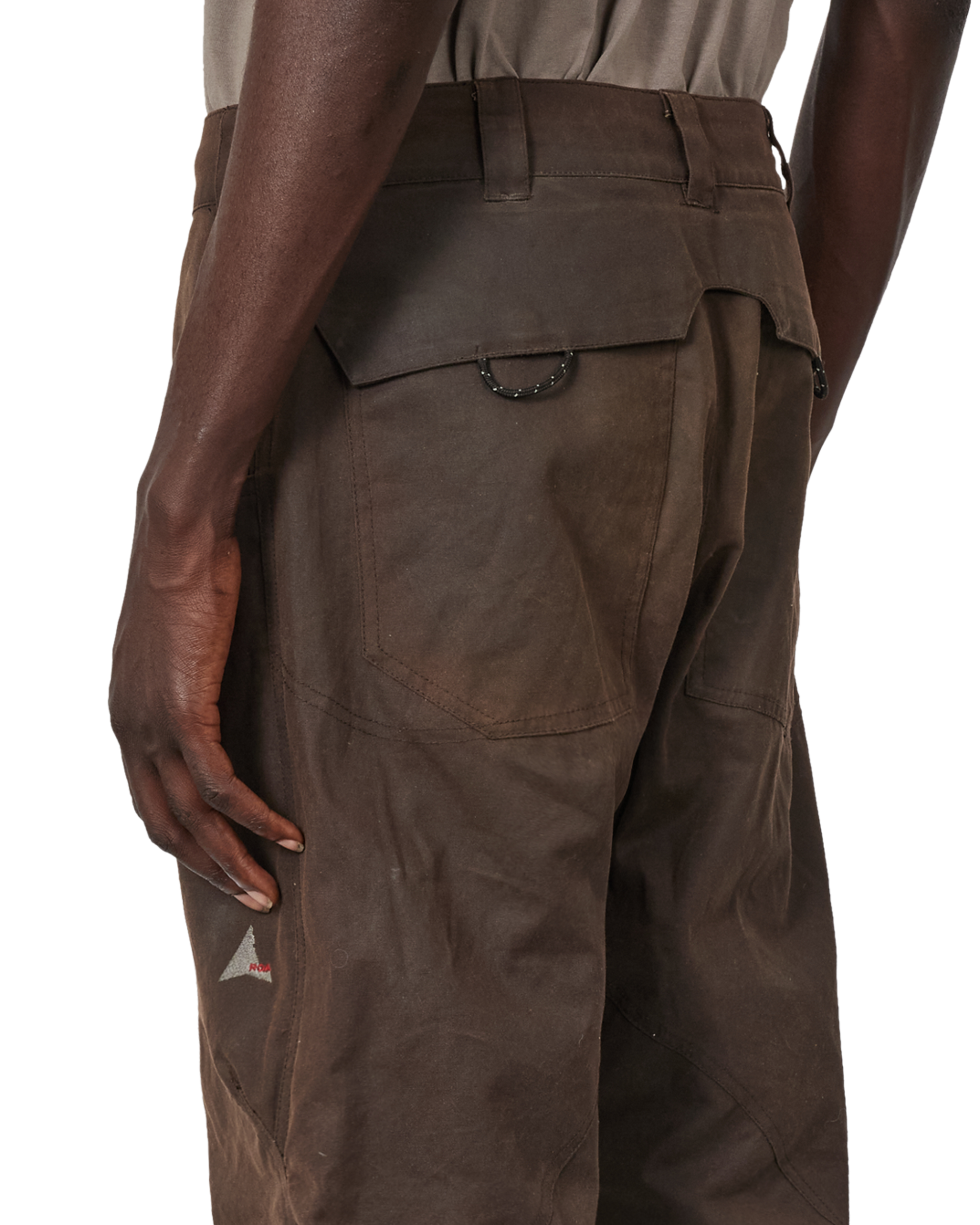 ROA Crimp Shaped Waxed Cotton Pants J345775-XS-Brown 5