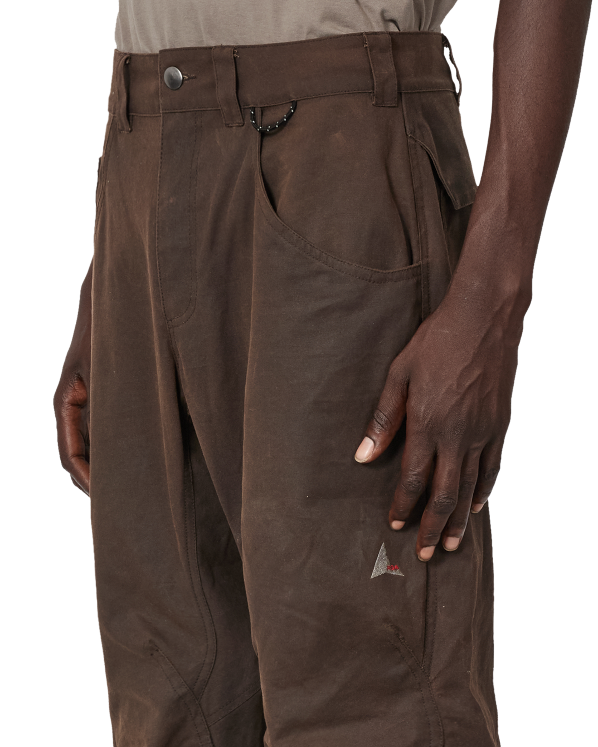 ROA Crimp Shaped Waxed Cotton Pants J345775-XS-Brown 7
