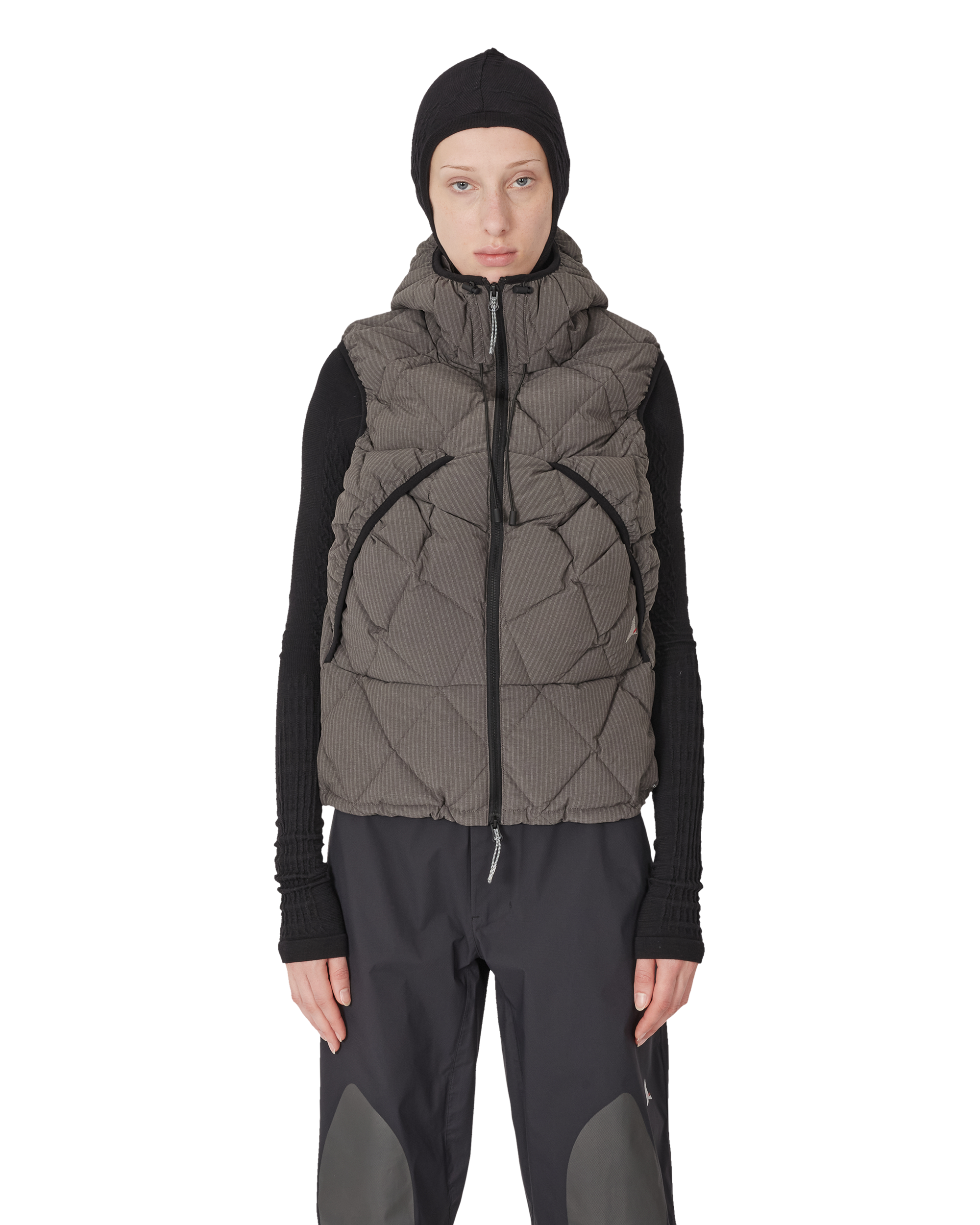 ROA Nuna 800 Fill Power Pinstriped Down Vest J345772-S-Black front