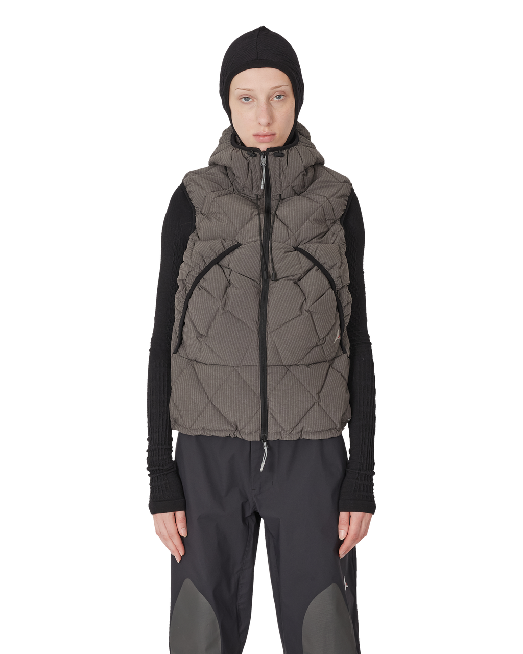 ROA Nuna 800 Fill Power Pinstriped Down Vest J345772-S-Black front