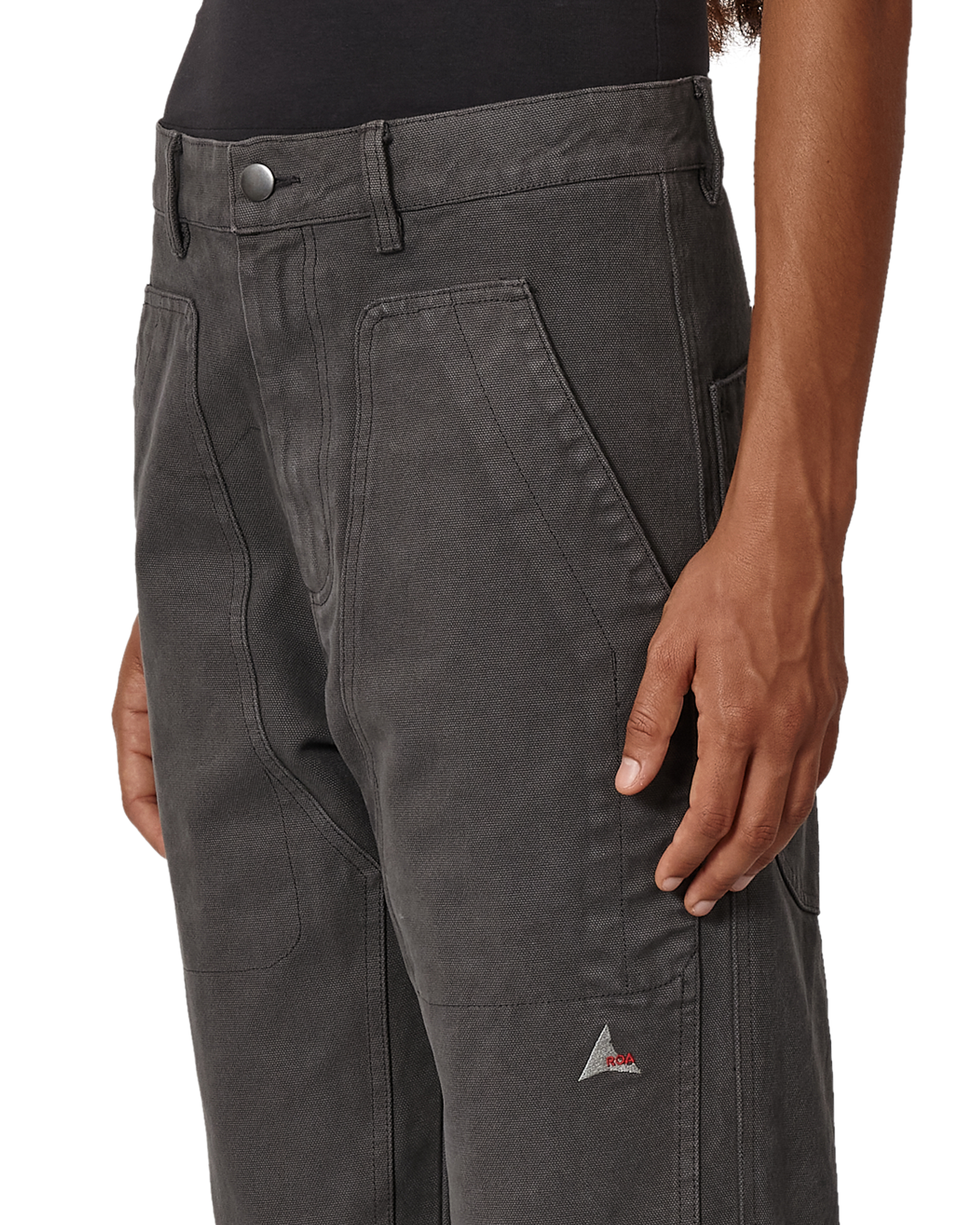 ROA Fomes Double Knee Washed Canvas Pants J345792-S-Black 5