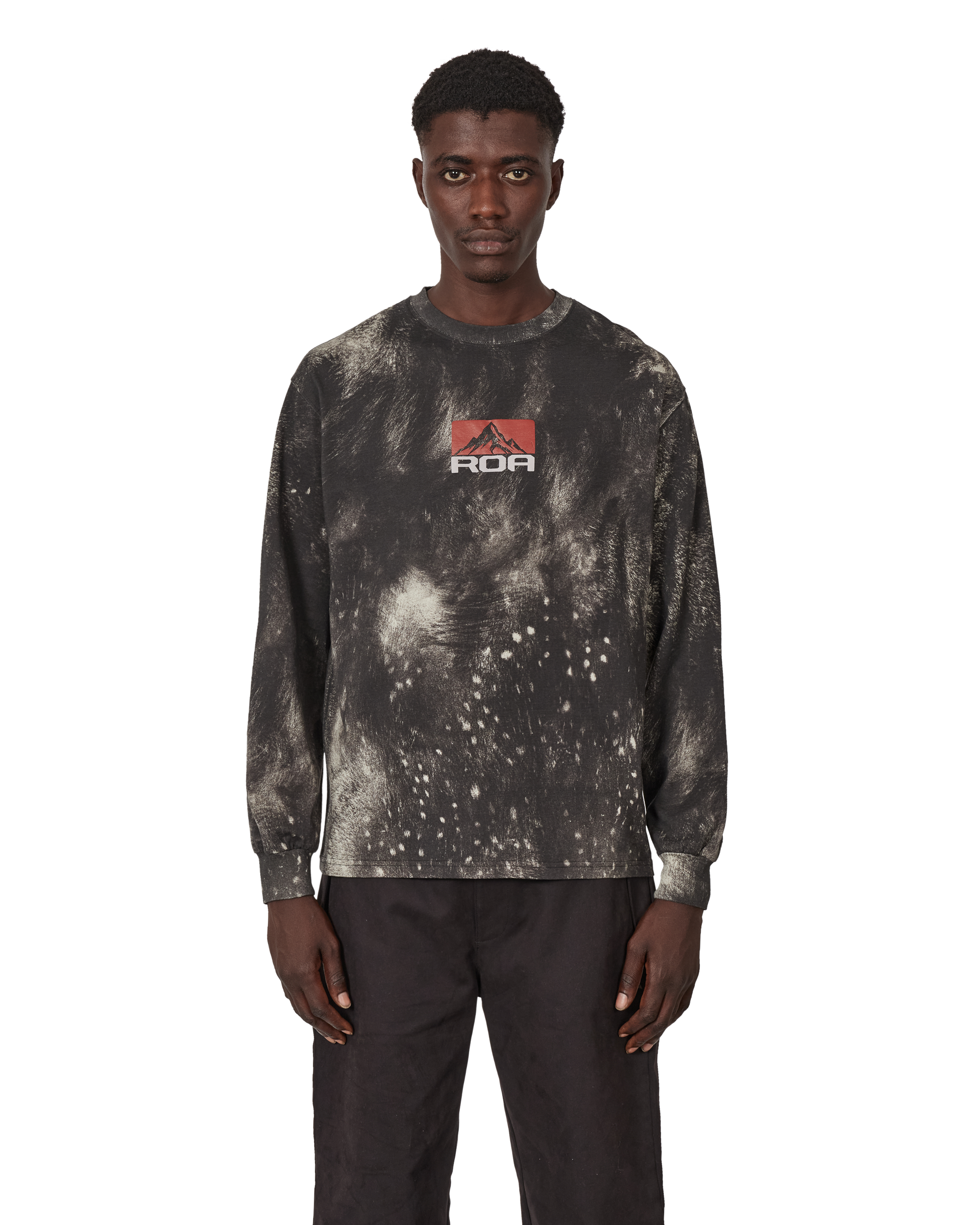 ROA Fuzzy Print Long Sleeve J347356-S-Brown front