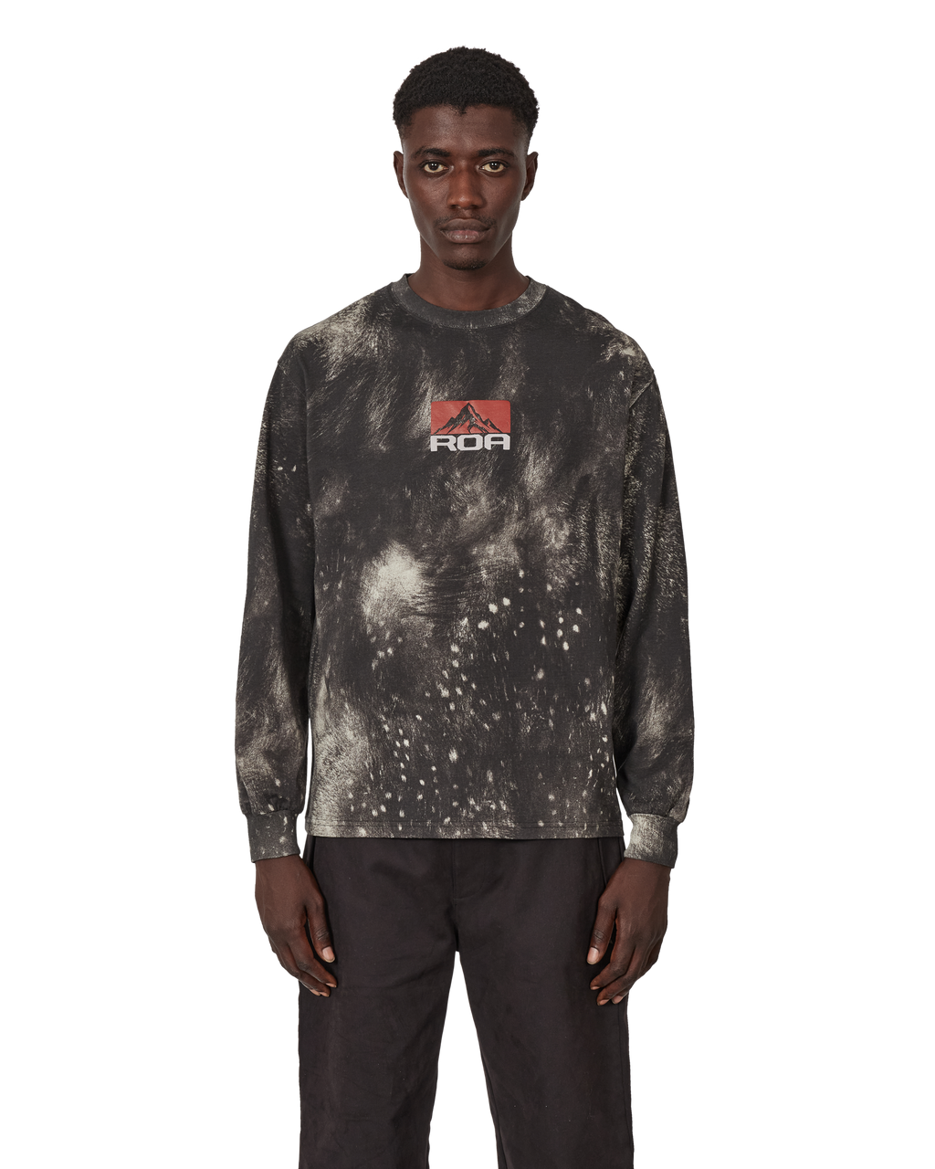ROA Fuzzy Print Long Sleeve J347356-S-Brown front