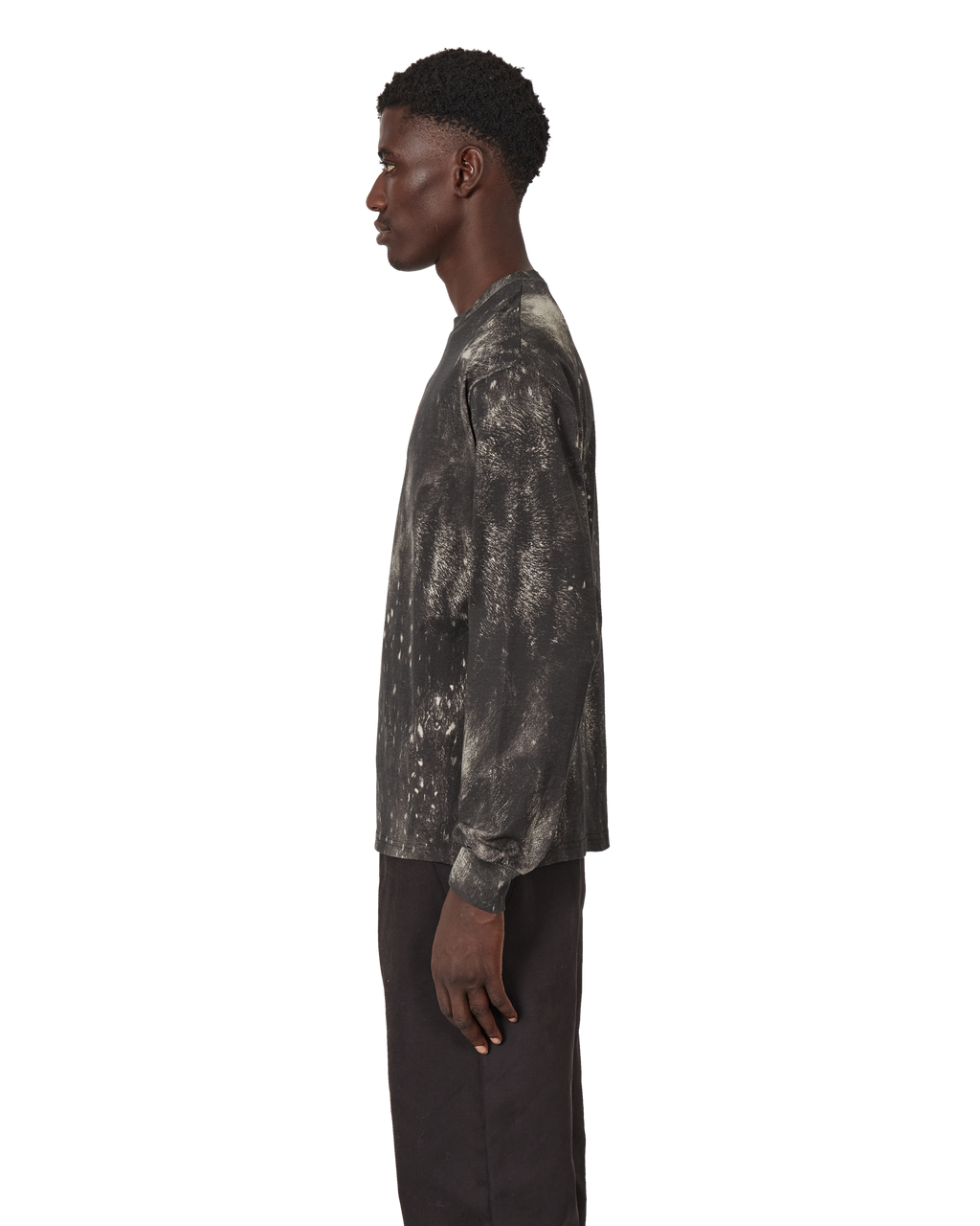 ROA Fuzzy Print Long Sleeve J347356-S-Brown front