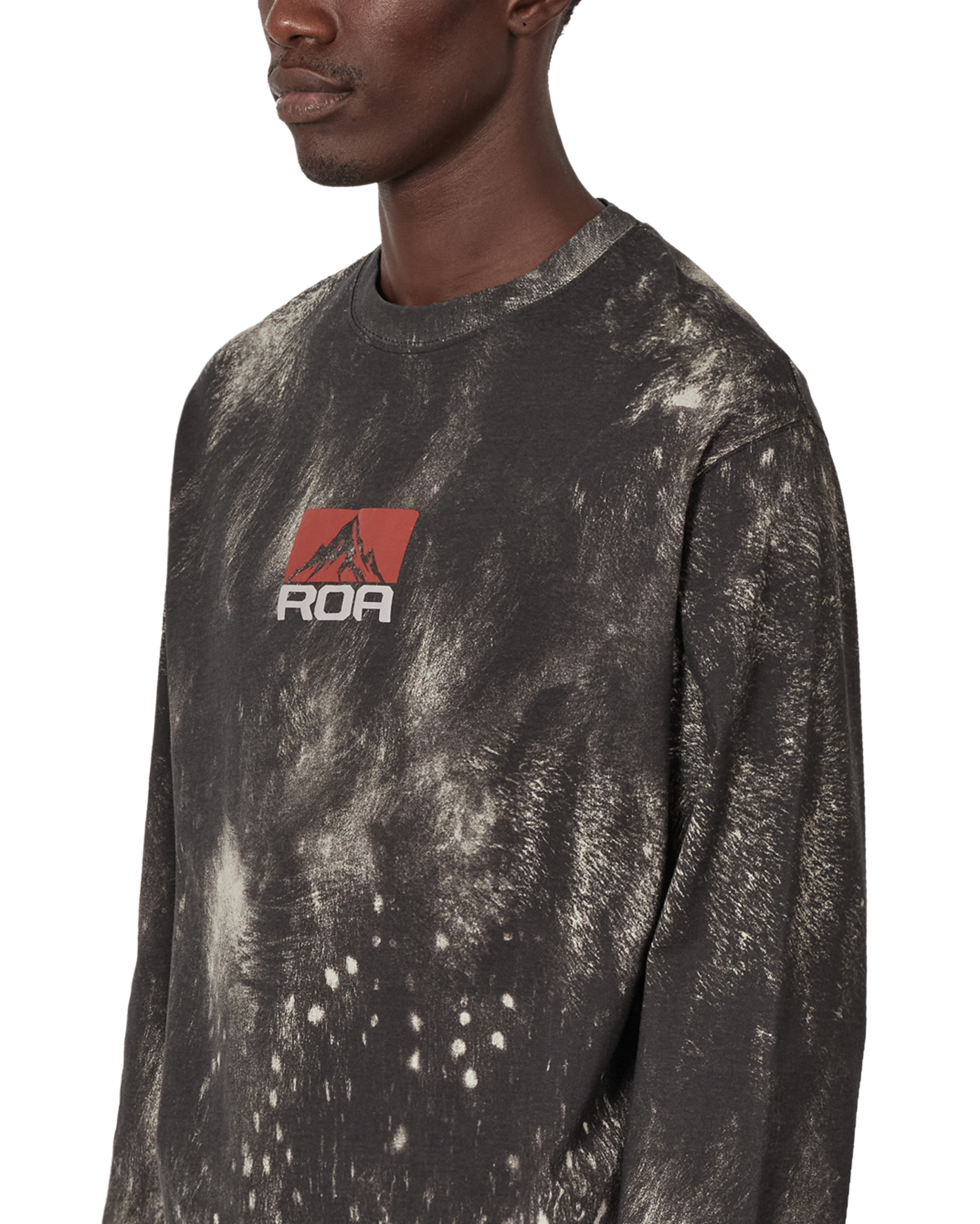 ROA Fuzzy Print Long Sleeve J347356-S-Brown 5