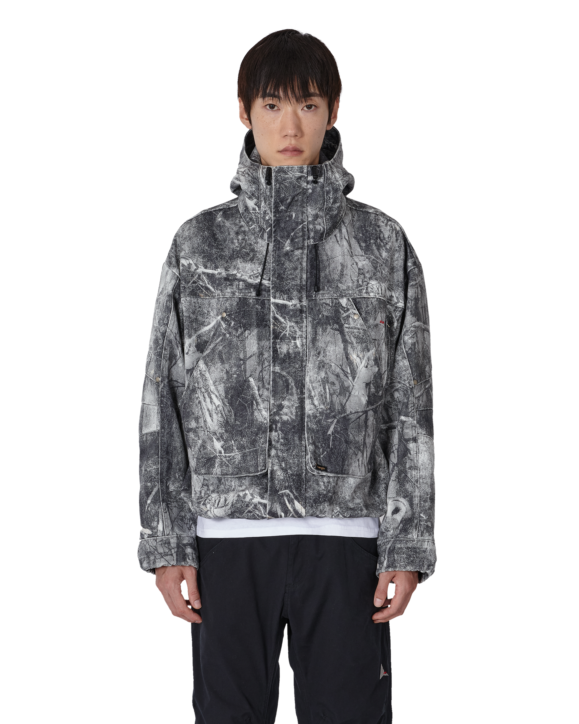 ROA ROA x Wrangler Denim Hooded Jacket J355099-S-Grey front