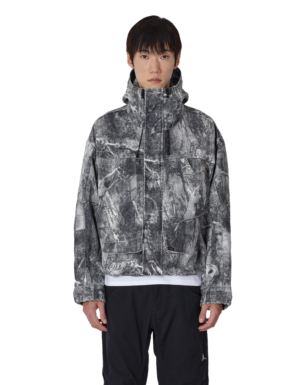 ROA ROA x Wrangler Denim Hooded Jacket J355099-S-Grey front