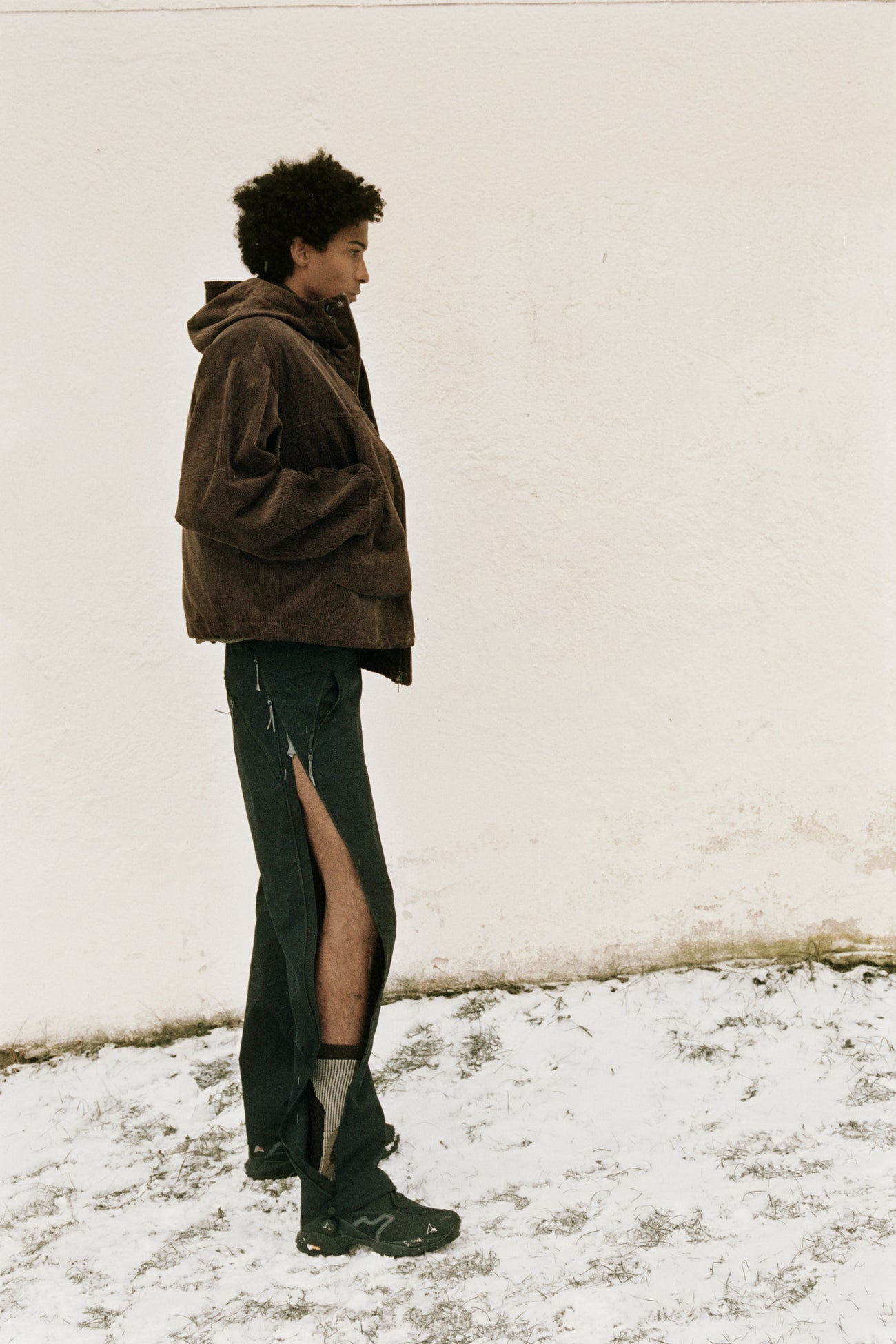 Corduroy Jacket, 3l Trousers, Bone Long Socks, Minaar SS24 Campaign