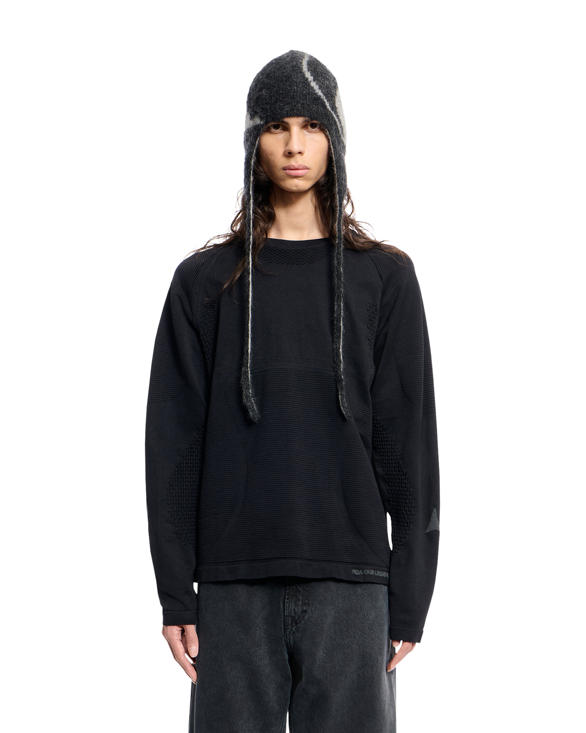 ROA Aune Seamless Knit Long Sleeve J334873-S-Black front