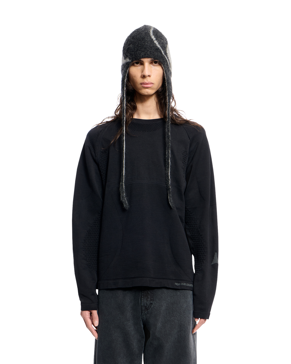 ROA Aune Seamless Knit Long Sleeve J334873-S-Black front